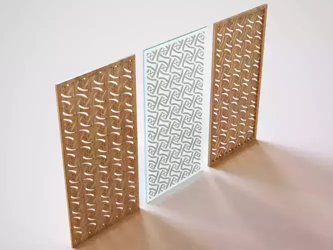 Partition wooden panel with pattern