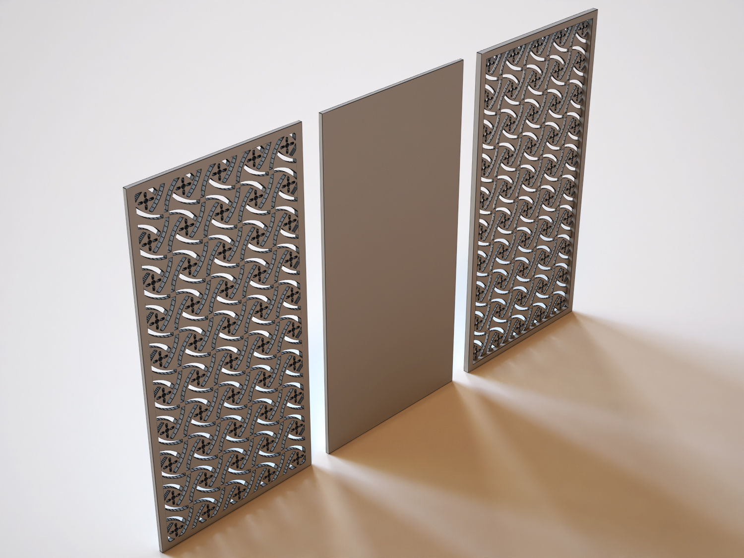 Partition wooden panel with pattern 3D model_2