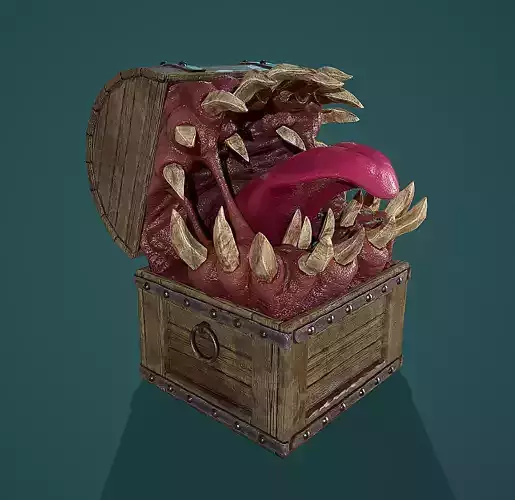 Mimic chest Low-poly 3D model