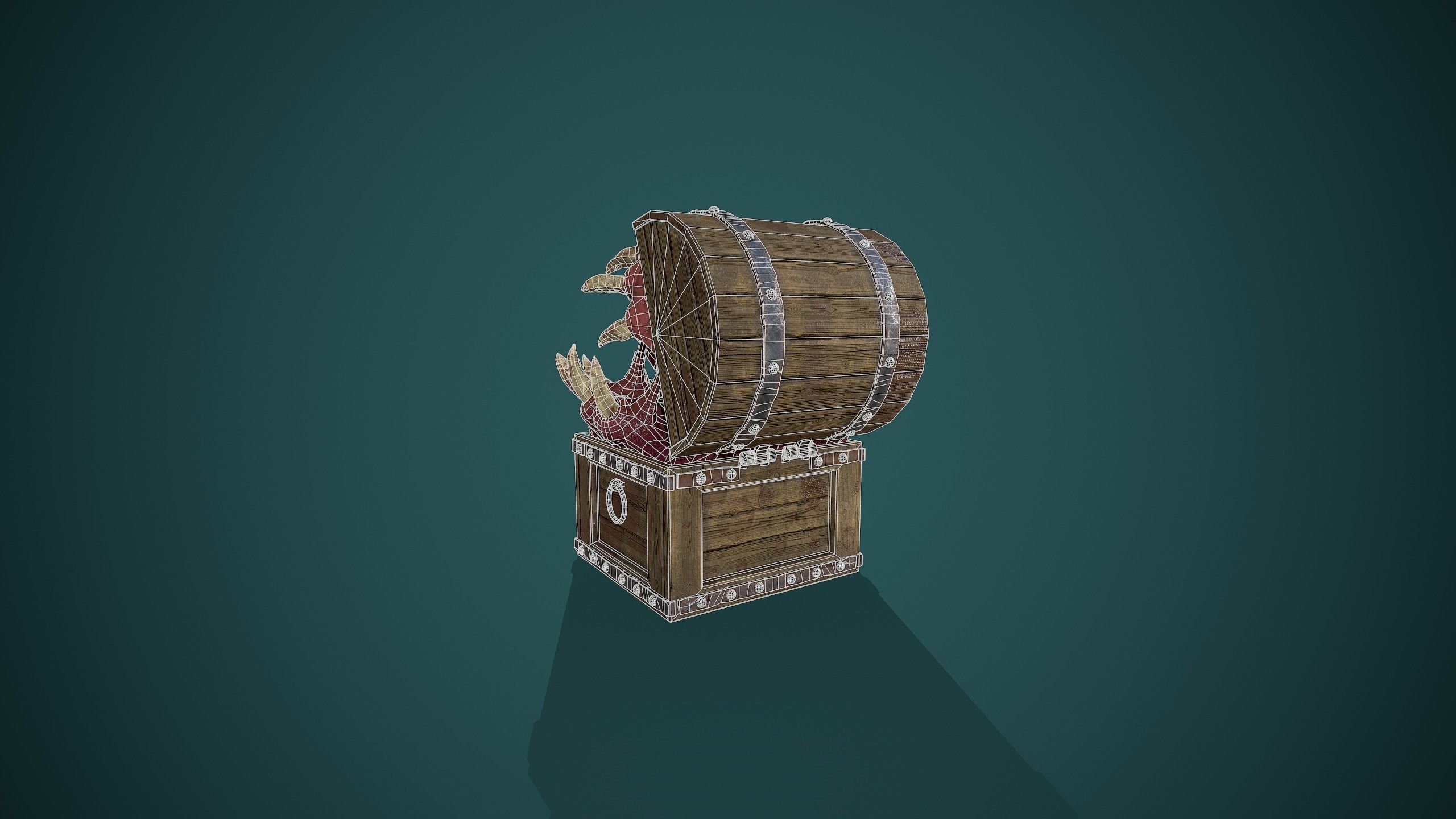 Mimic chest Low-poly 3D model_9