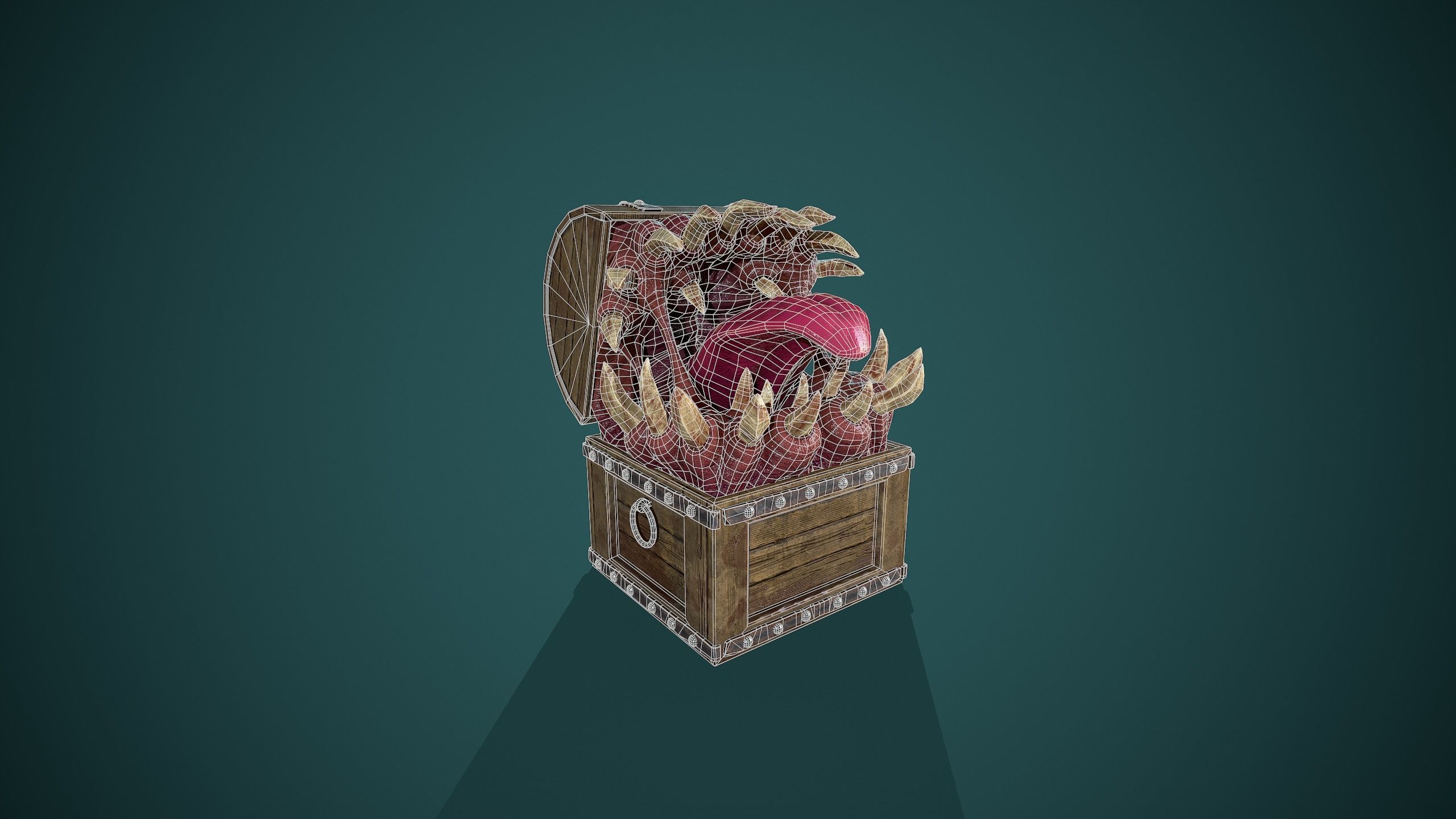 Mimic chest Low-poly 3D model_8