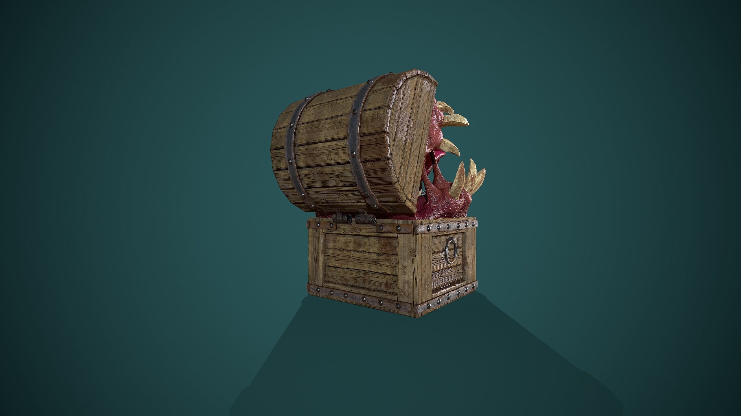 Mimic chest Low-poly 3D model_7