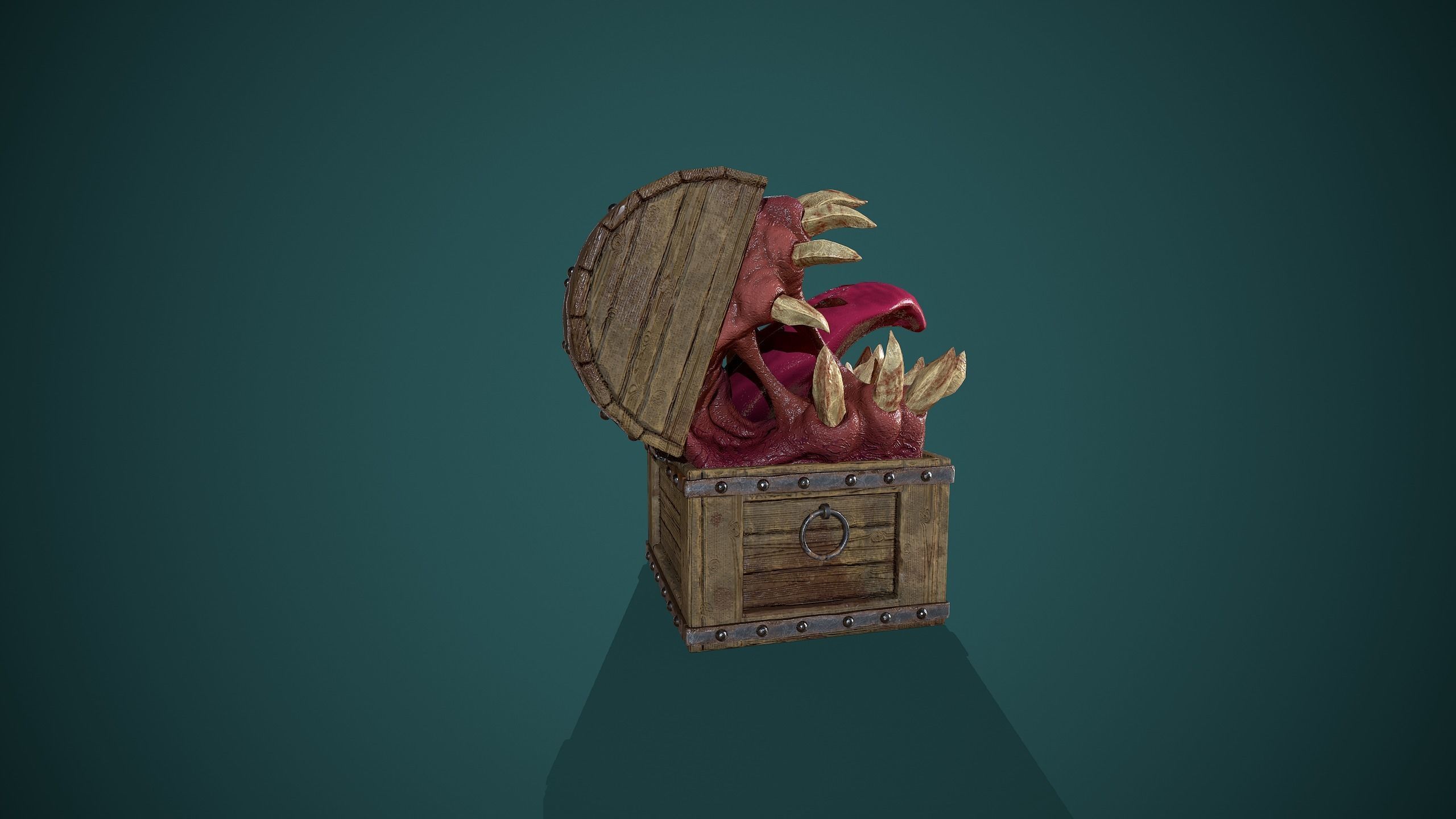 Mimic chest Low-poly 3D model_5