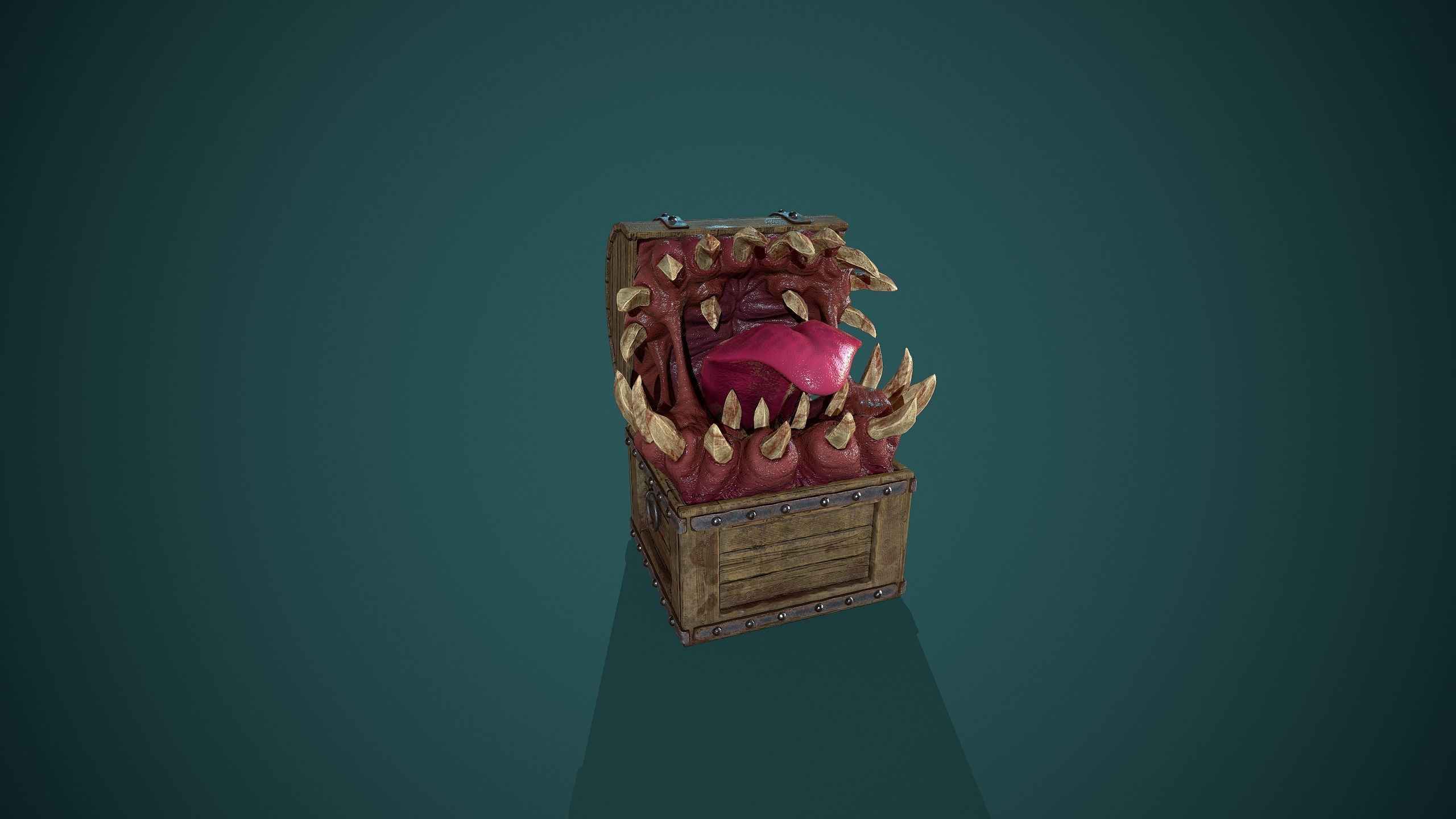 Mimic chest Low-poly 3D model_4