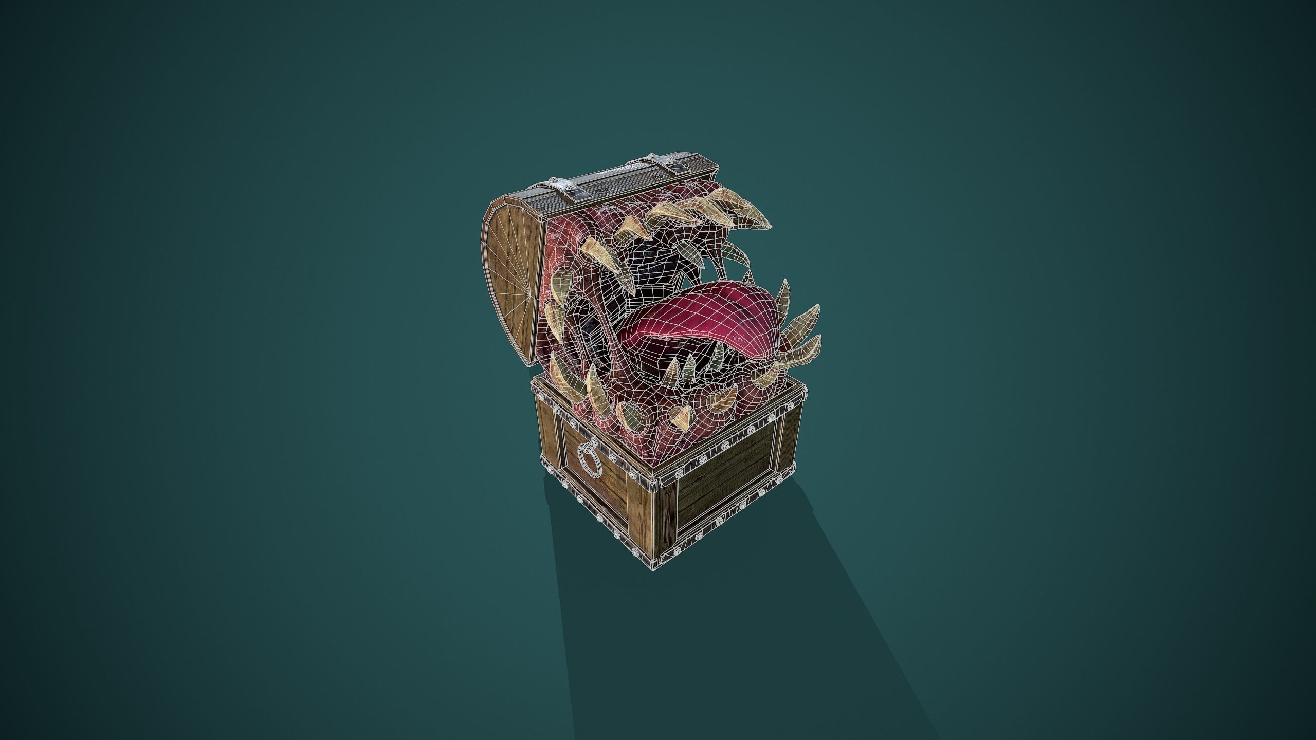 Mimic chest Low-poly 3D model_10