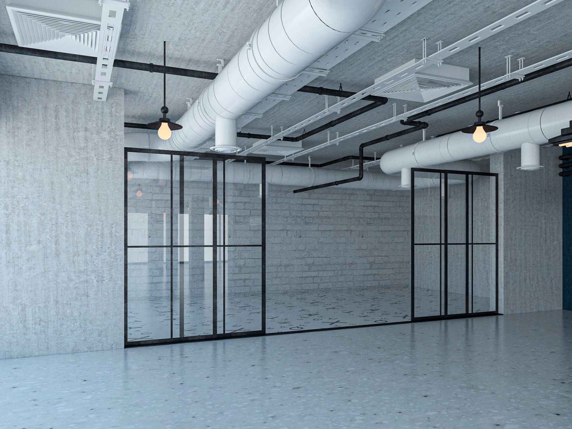 Loft Office interior 5 3D model_9