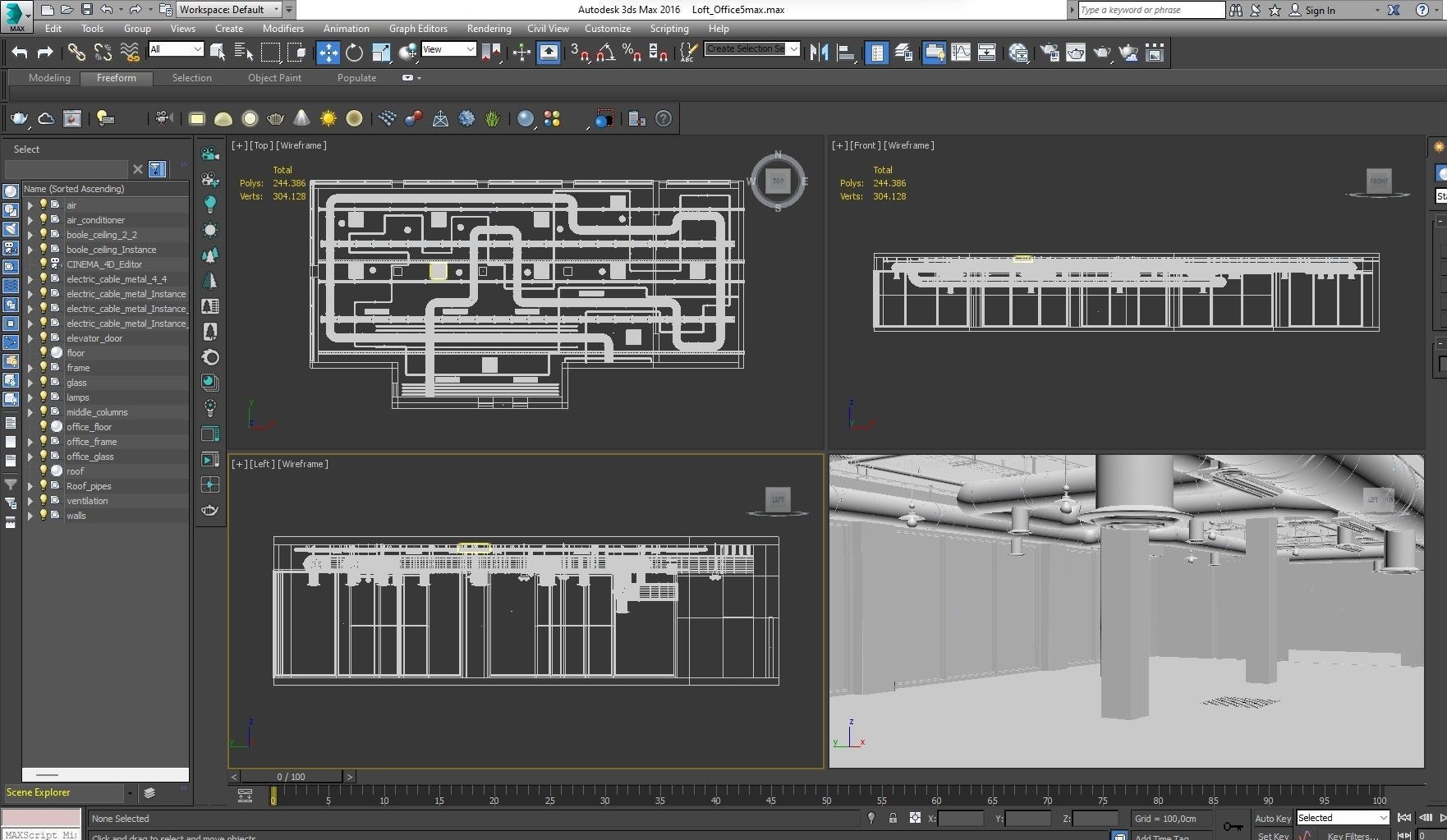 Loft Office interior 5 3D model_26
