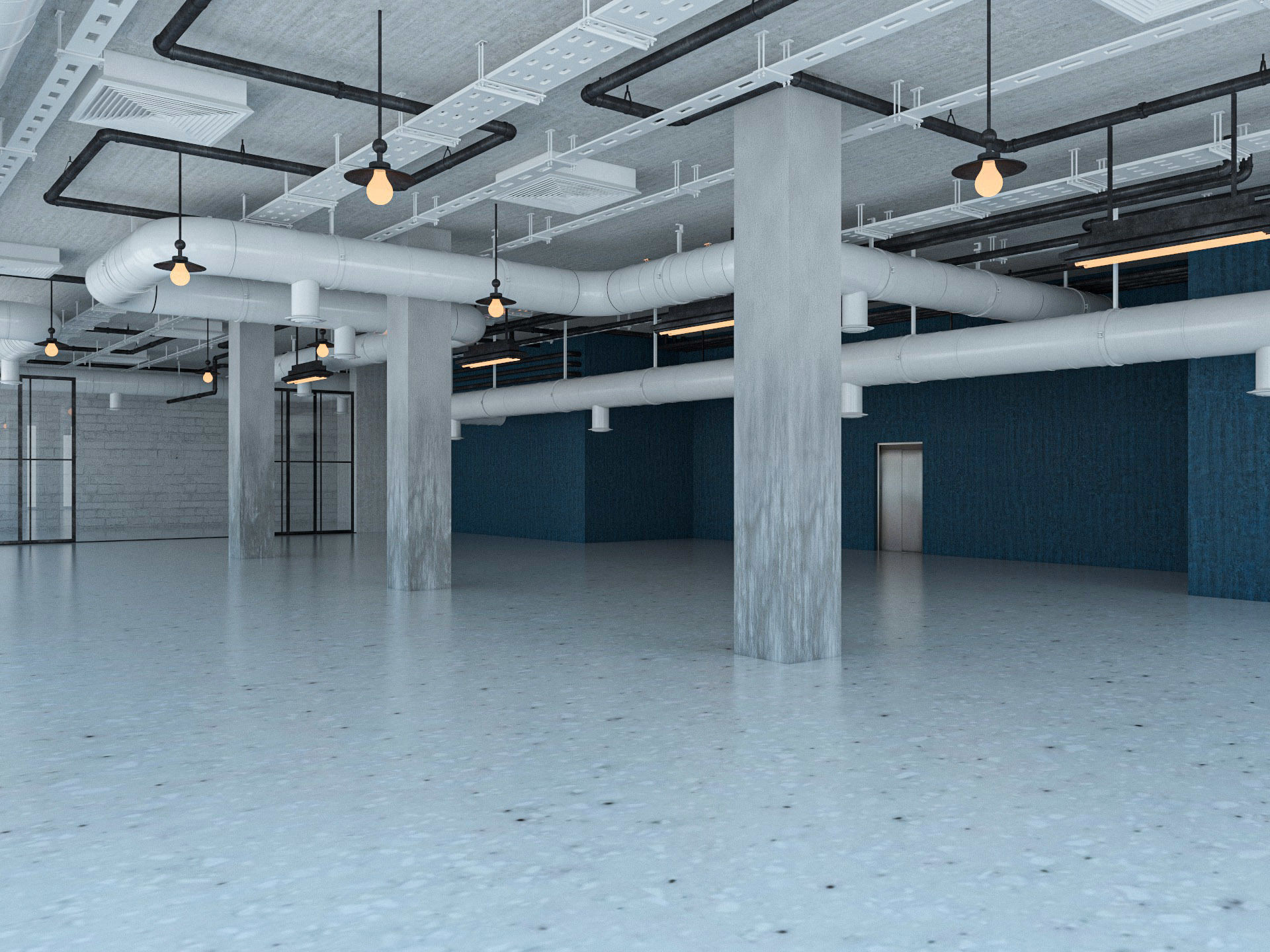 Loft Office interior 5 3D model_3