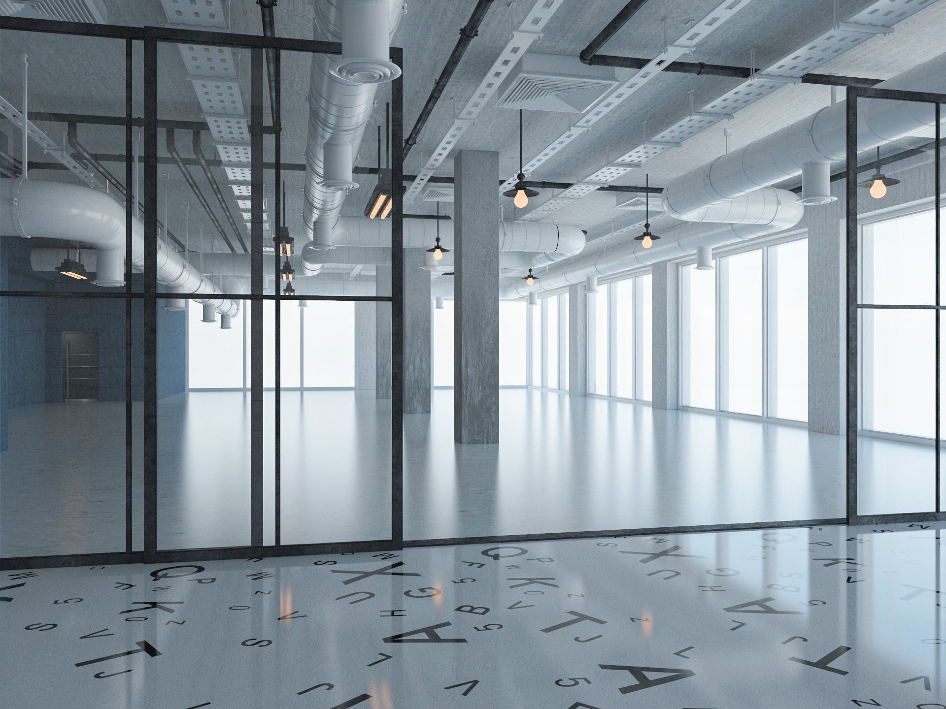 Loft Office interior 5 3D model_4