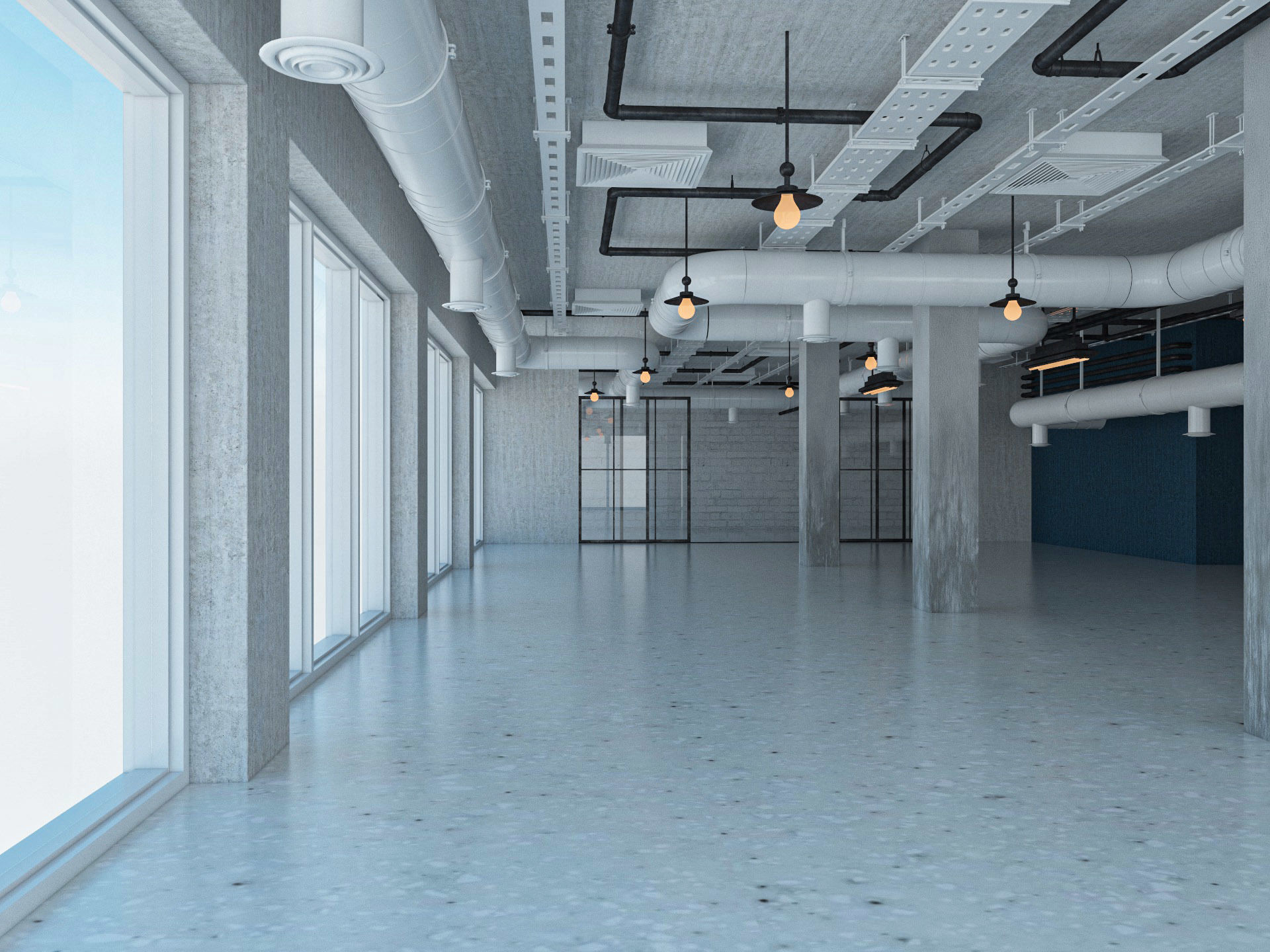 Loft Office interior 5 3D model_8