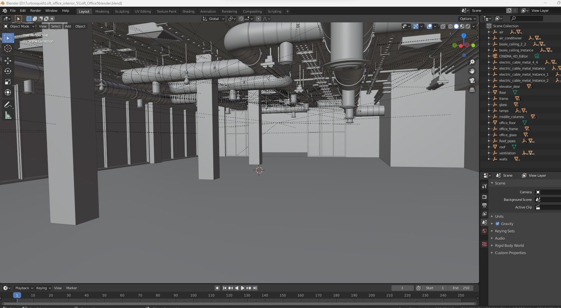 Loft Office interior 5 3D model_24