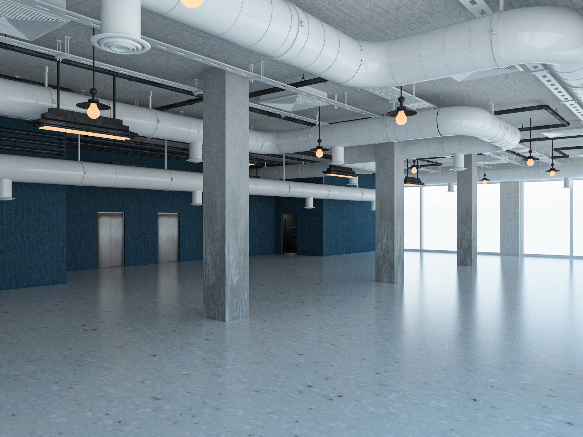Loft Office interior 5 3D model_7