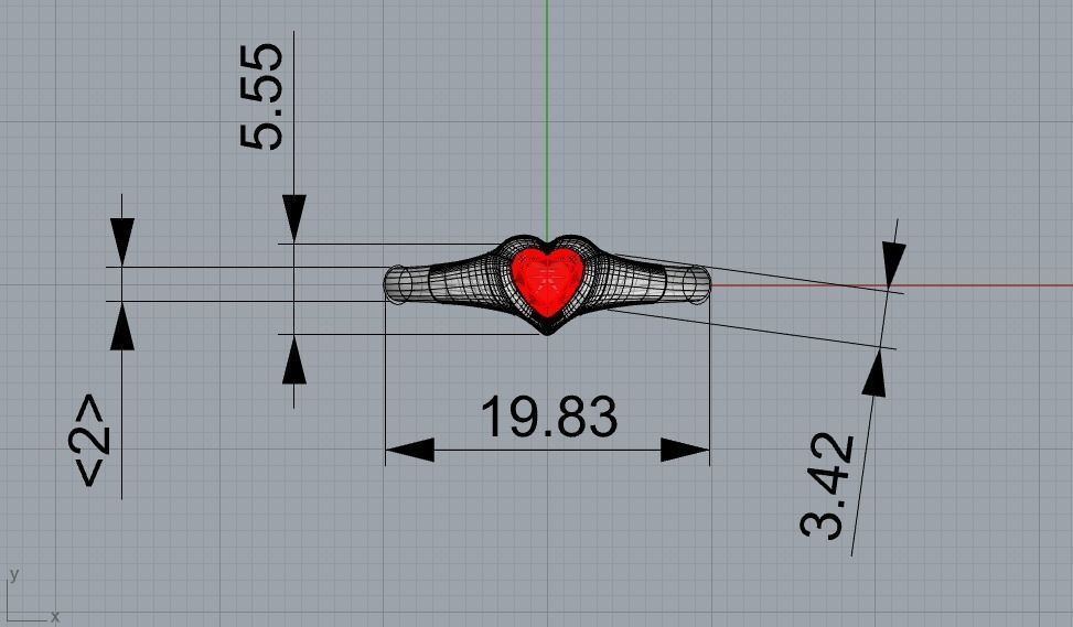 Modern Heart Bezel ring printable 3D model 3D print model_8