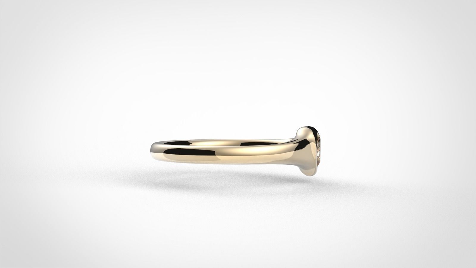 Modern Heart Bezel ring printable 3D model 3D print model_2