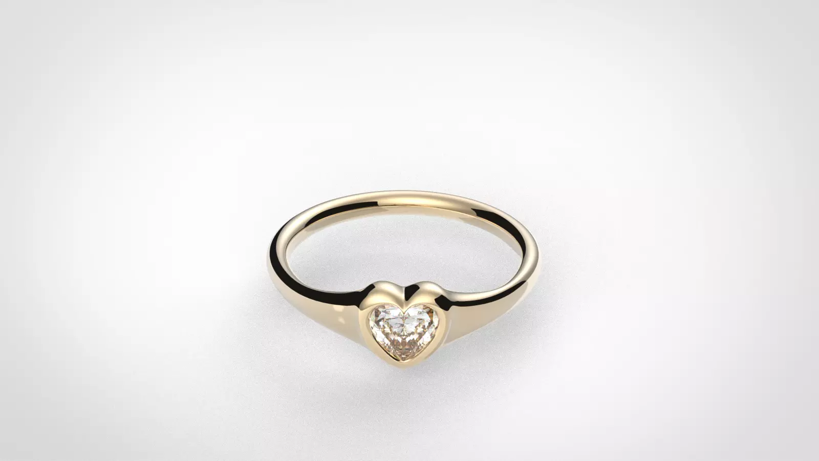 Modern Heart Bezel ring printable 3D model 3D print model_0