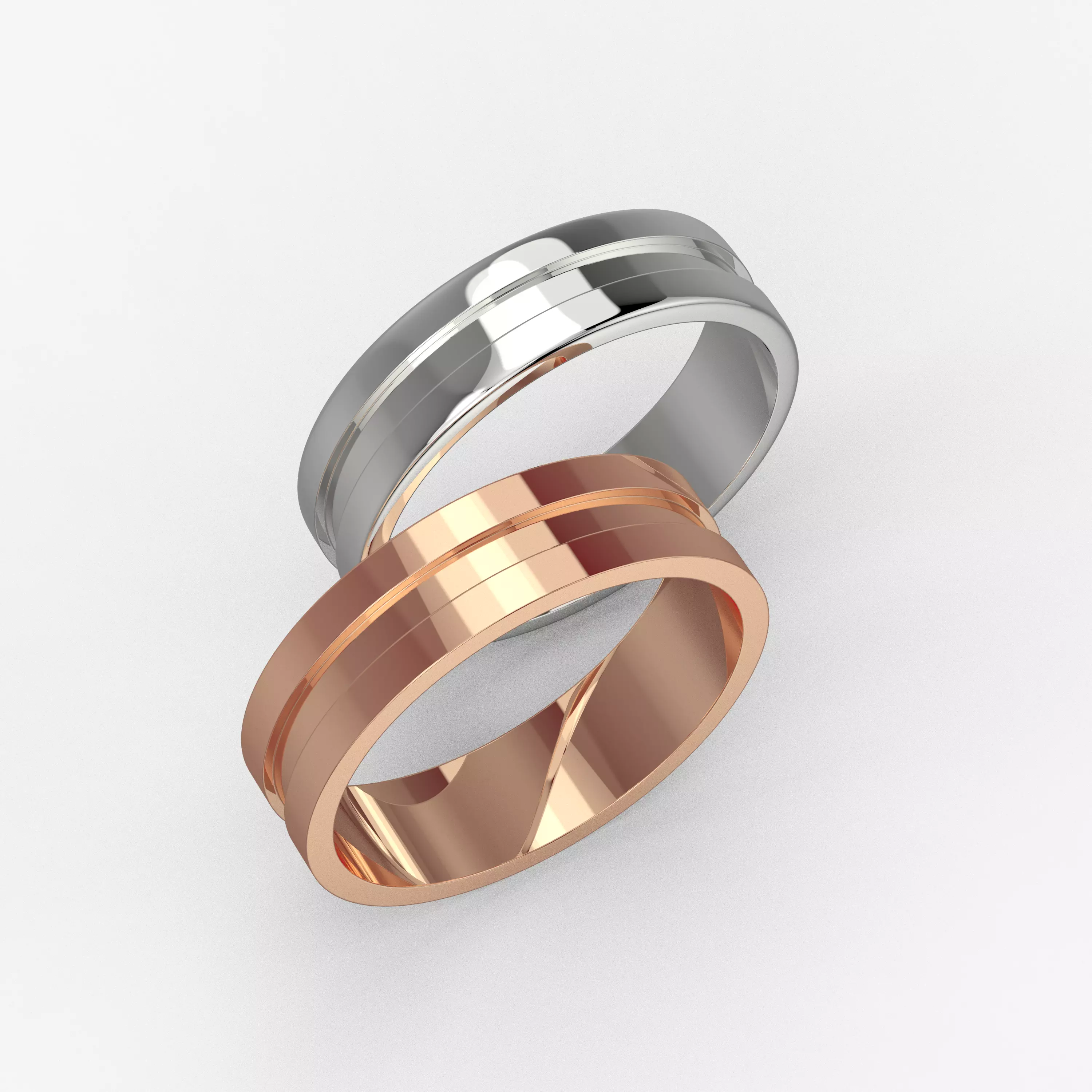 100413 R regular ring with a line 3D print model