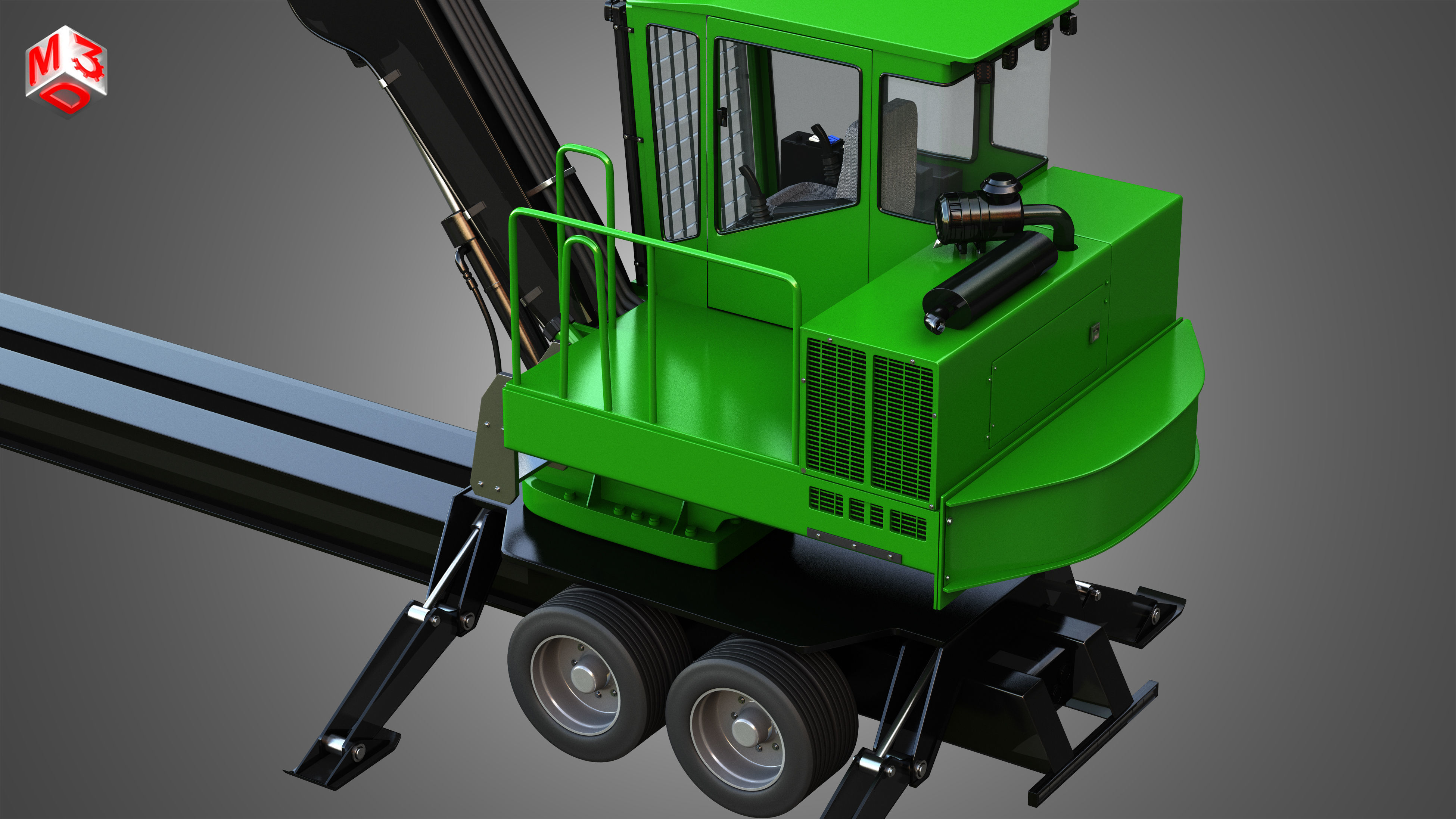 JD - 337E Knuckleboom Loader 3D model_12