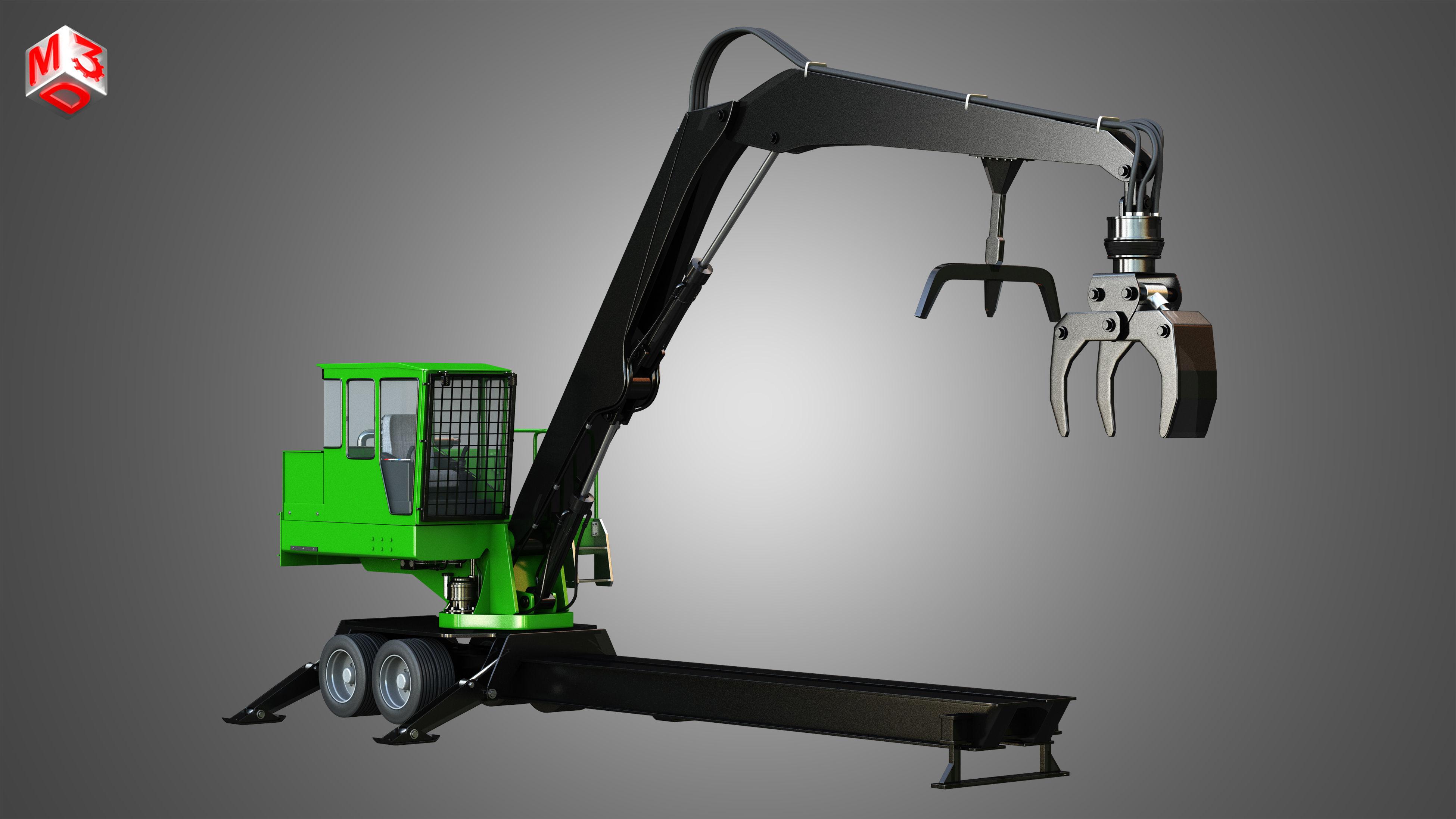 JD - 337E Knuckleboom Loader 3D model_3