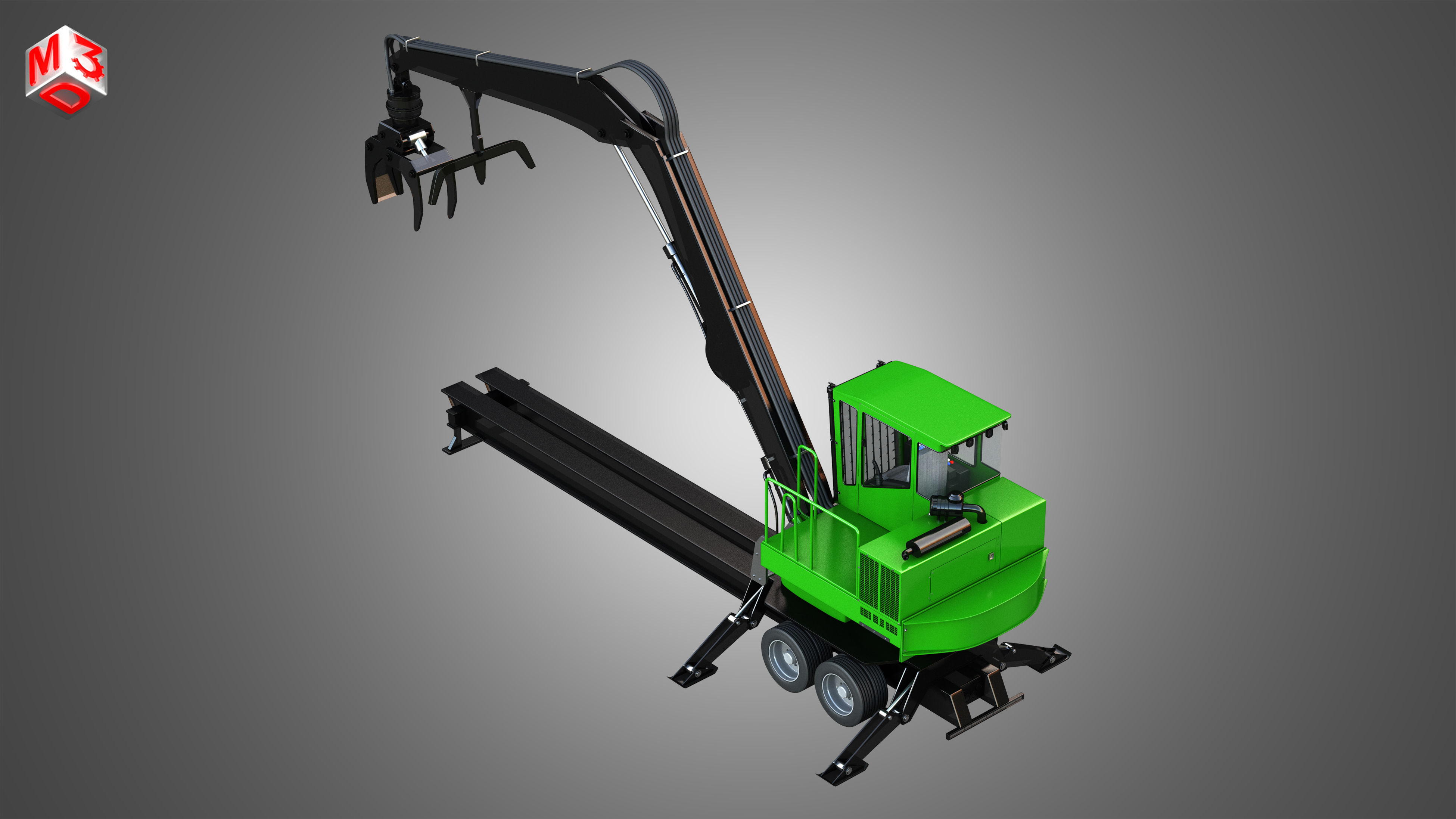 JD - 337E Knuckleboom Loader 3D model_10