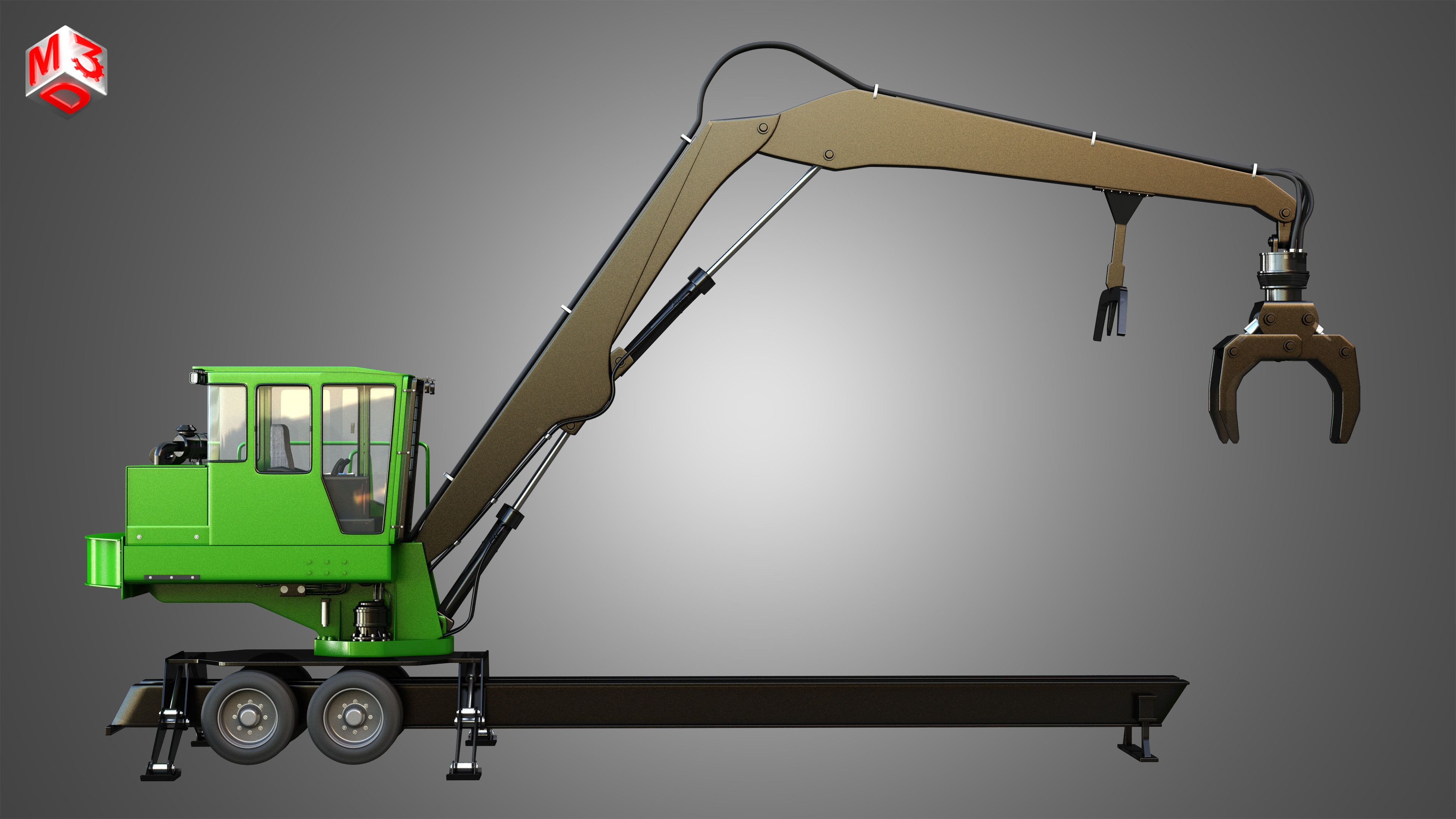 JD - 337E Knuckleboom Loader 3D model_6