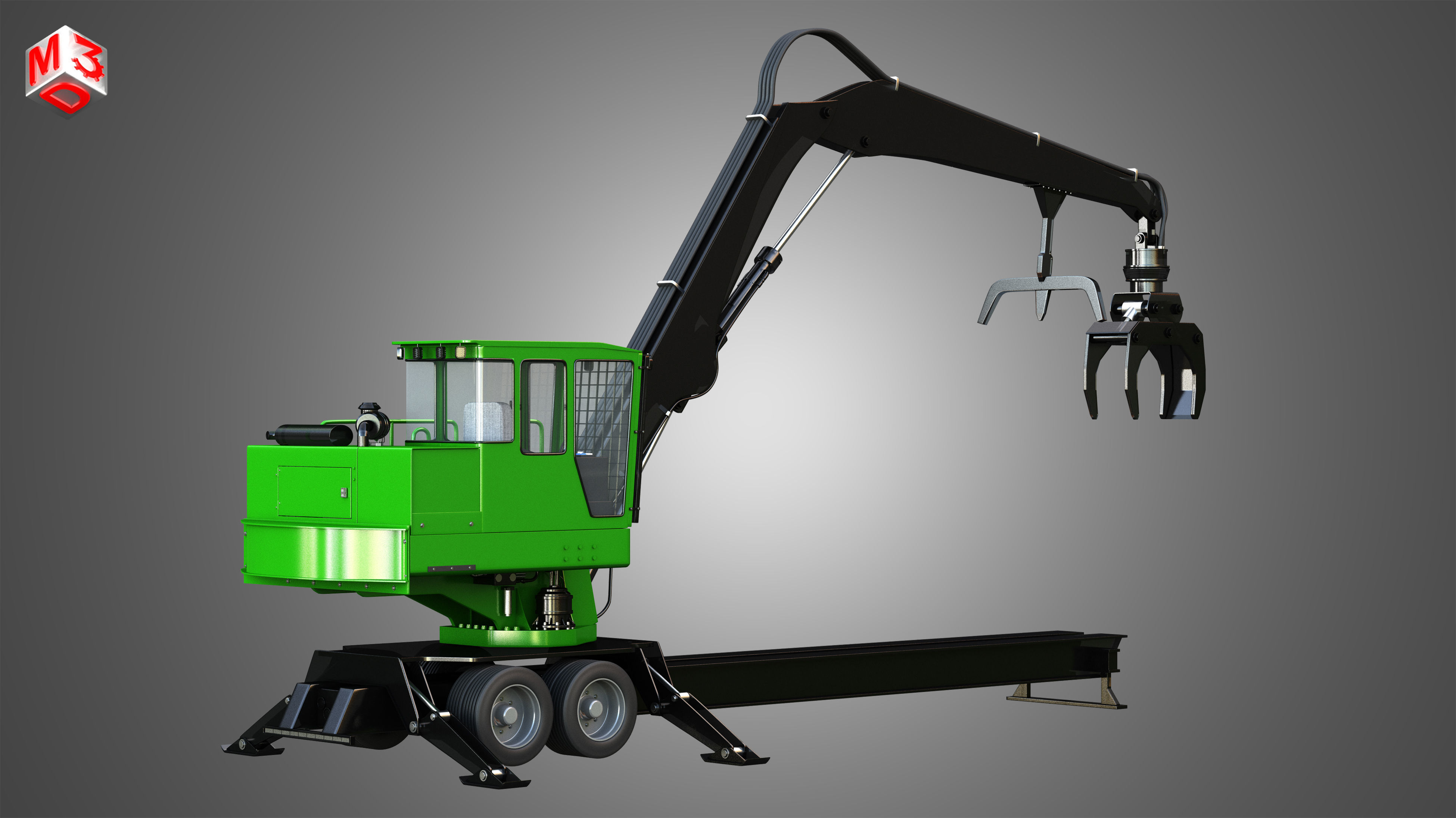 JD - 337E Knuckleboom Loader 3D model_2