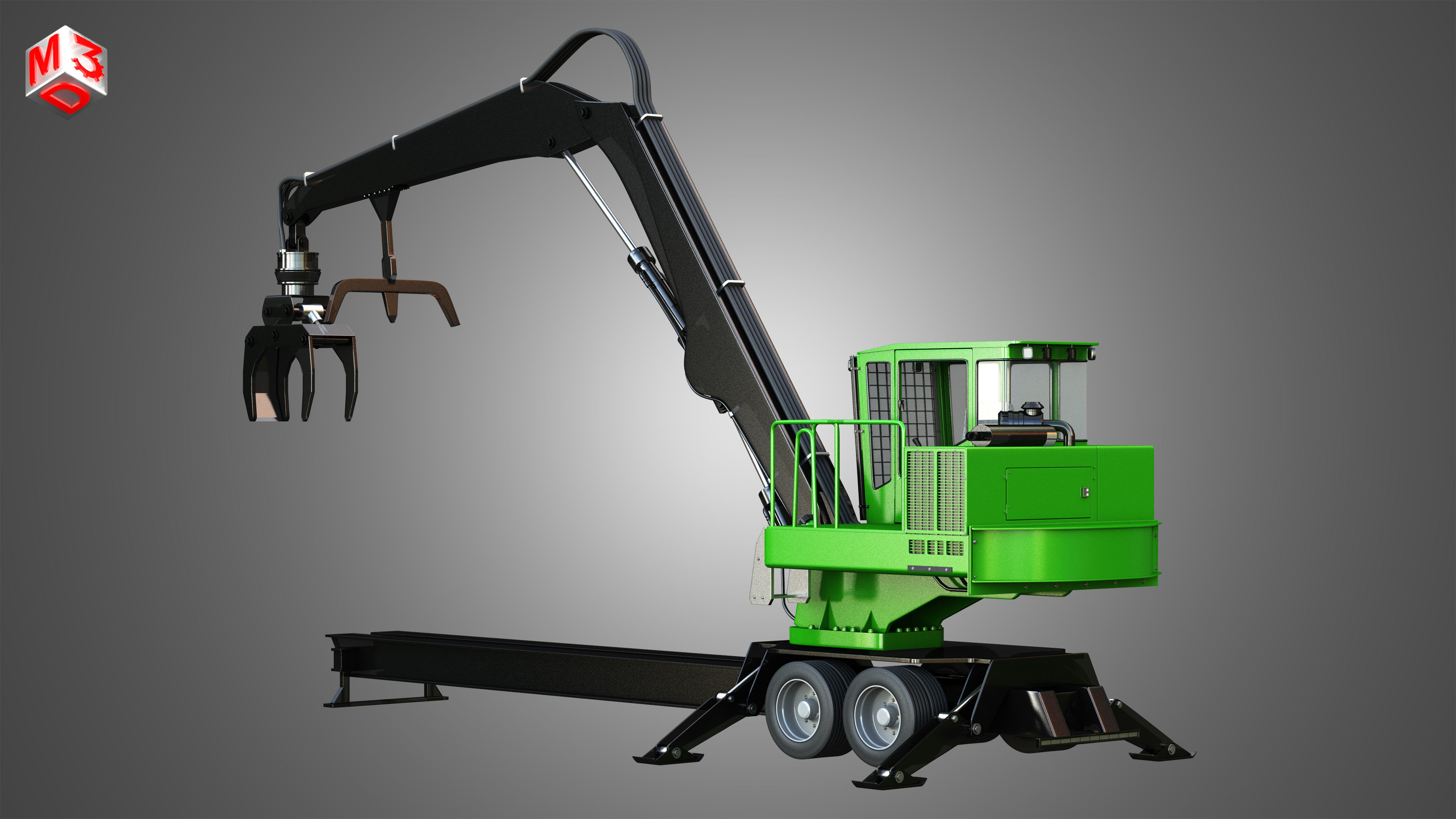 JD - 337E Knuckleboom Loader 3D model_4