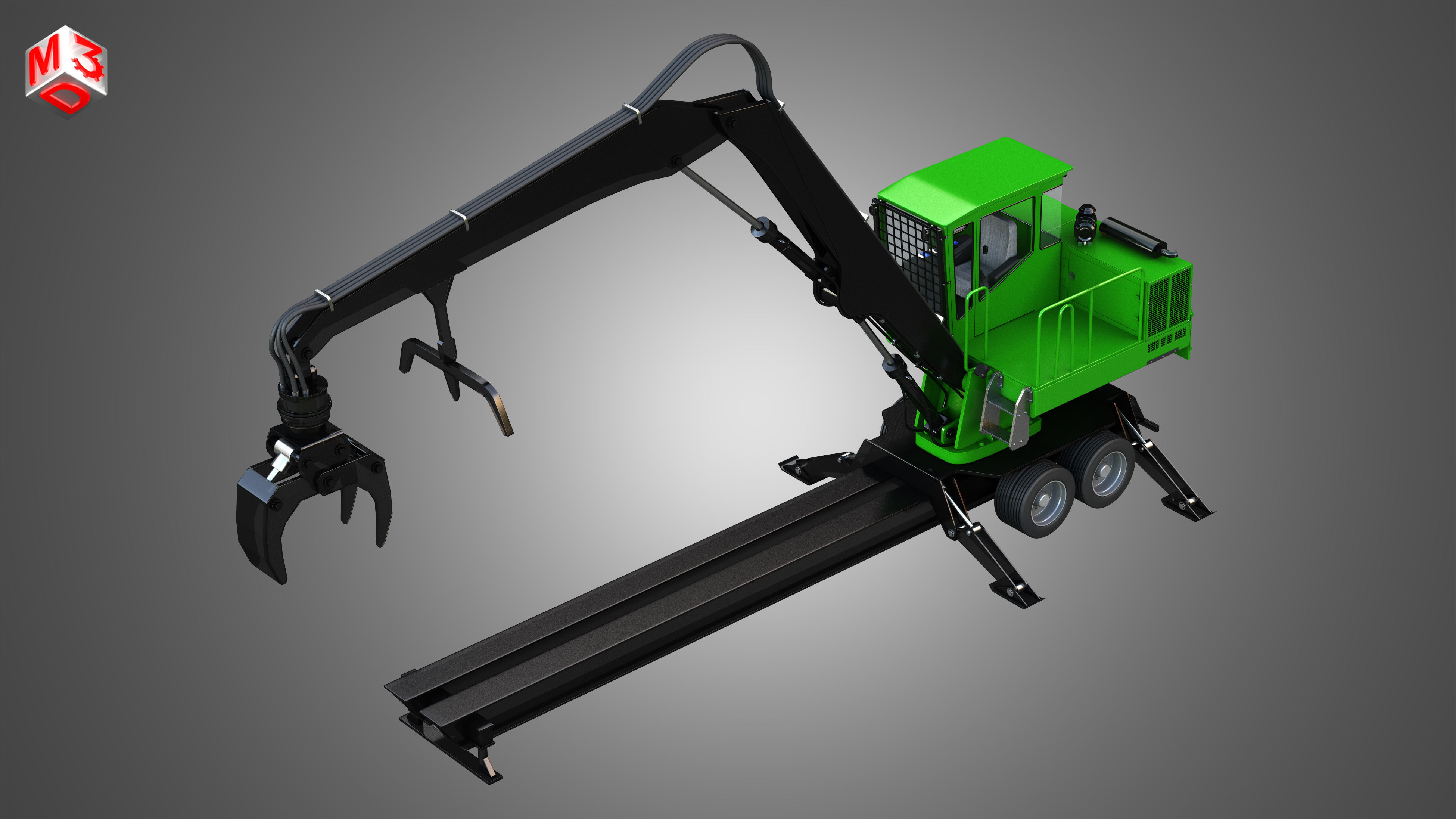 JD - 337E Knuckleboom Loader 3D model_7