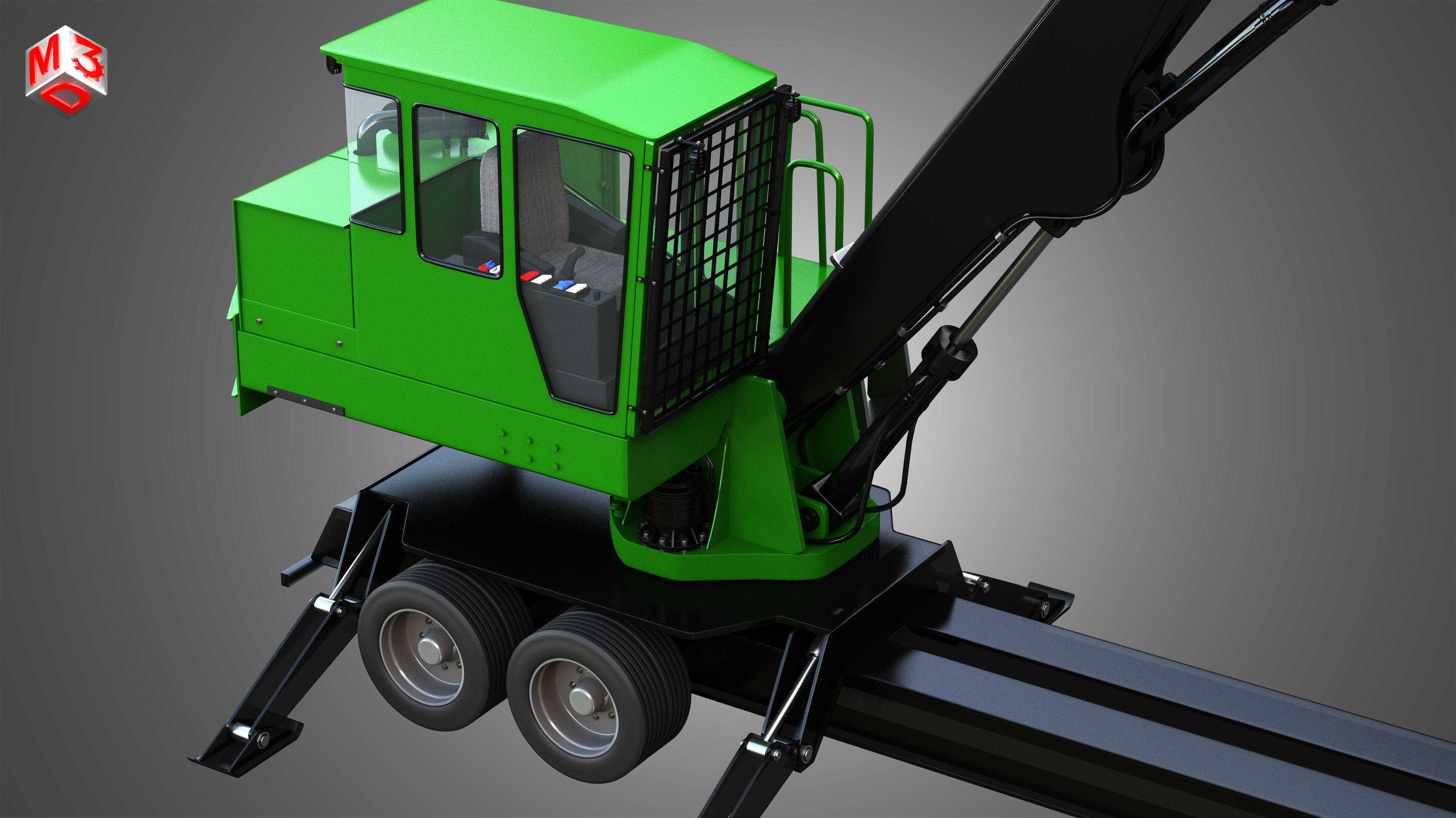 JD - 337E Knuckleboom Loader 3D model_11
