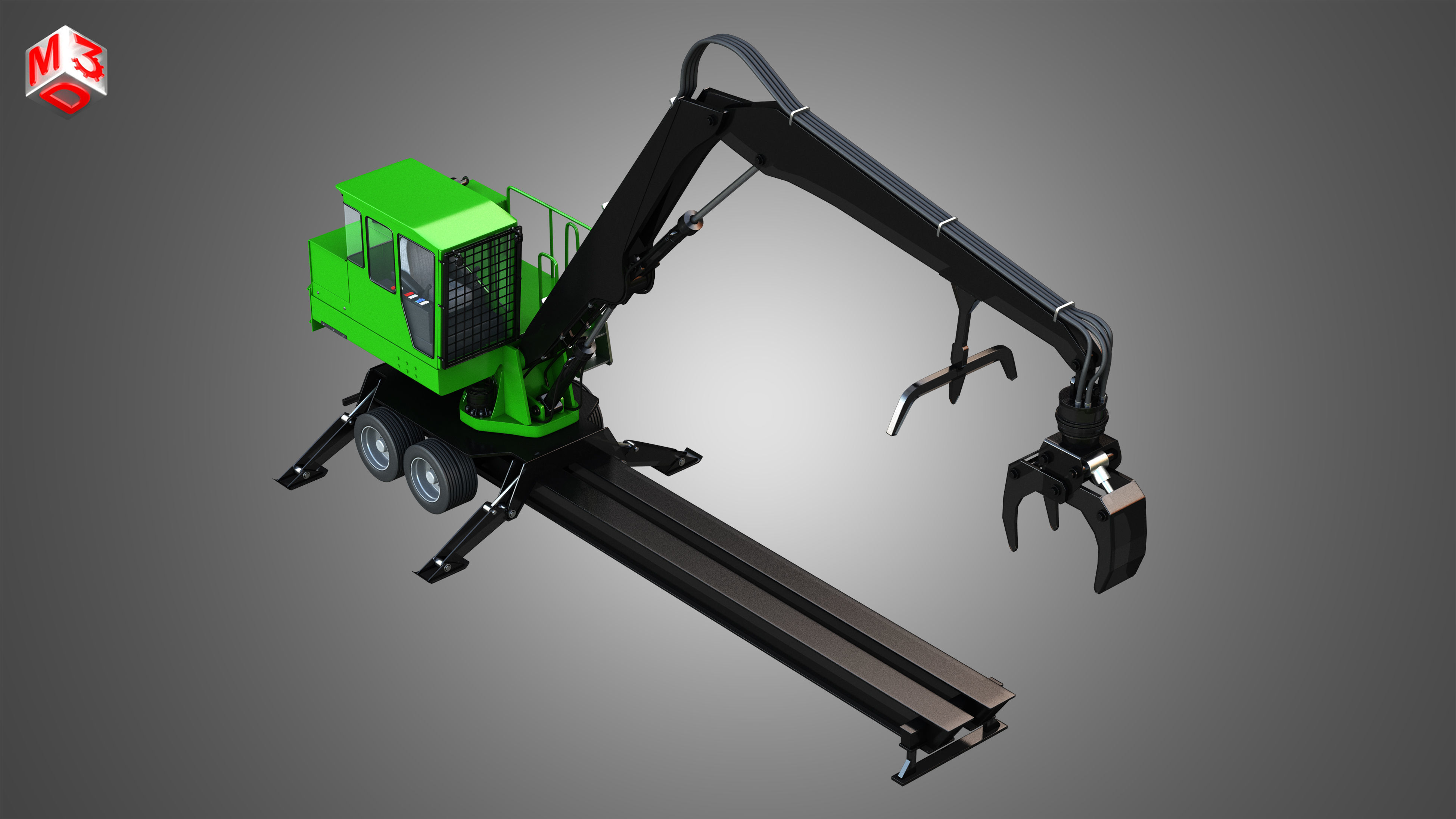 JD - 337E Knuckleboom Loader 3D model_9