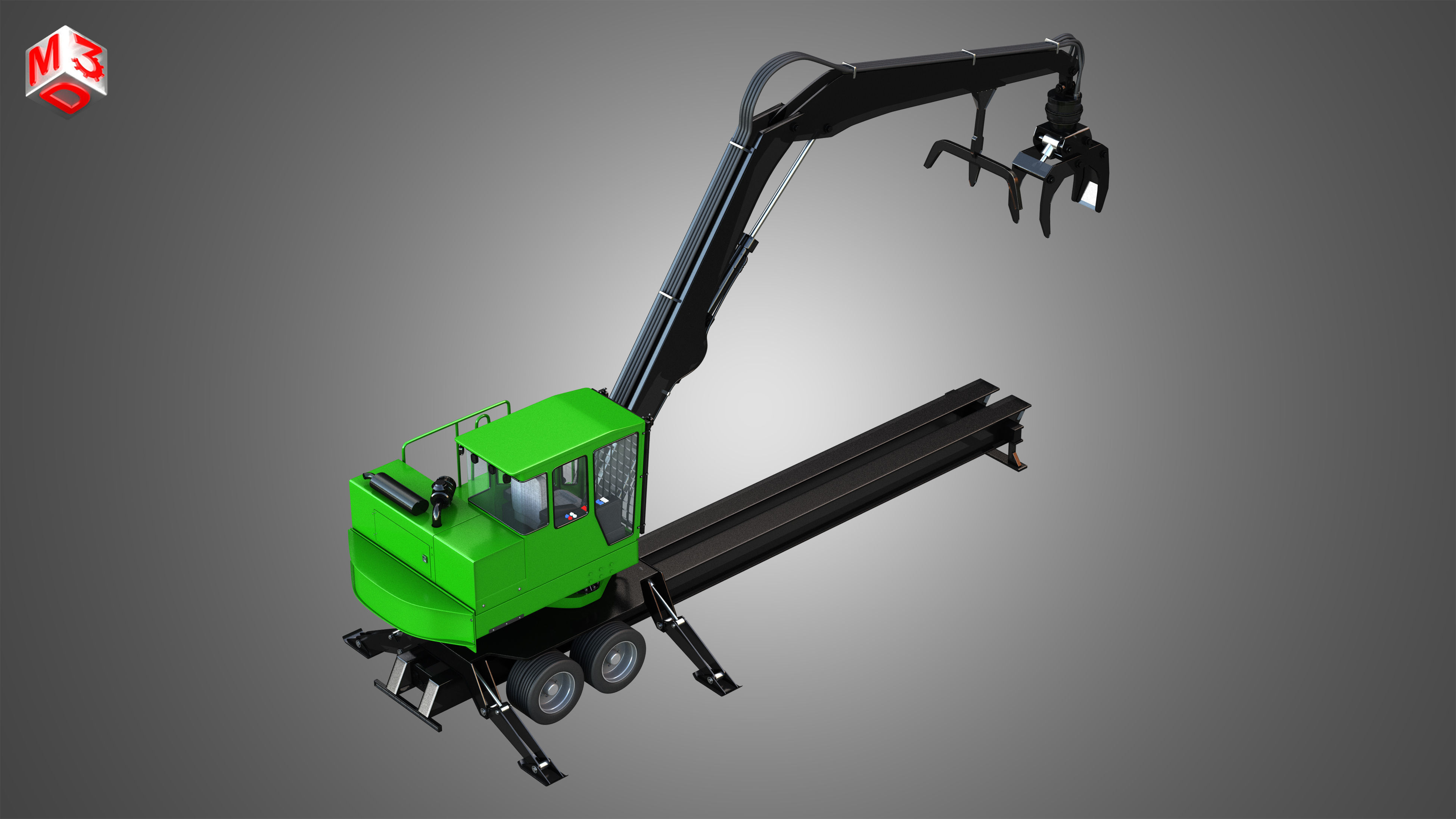 JD - 337E Knuckleboom Loader 3D model_8