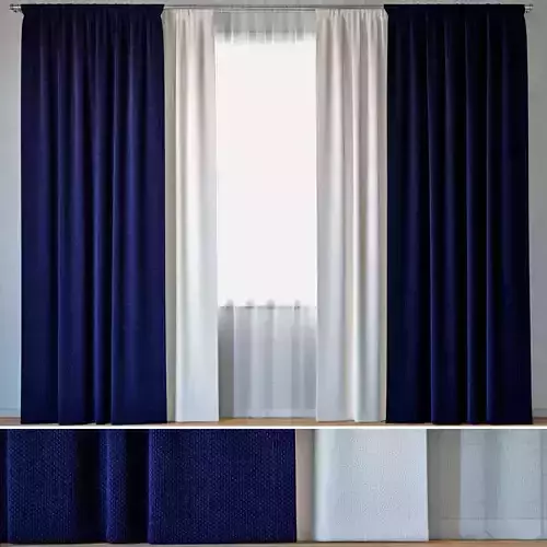 Curtains 99 Curtains with Tulle ROHI Credo 3D model