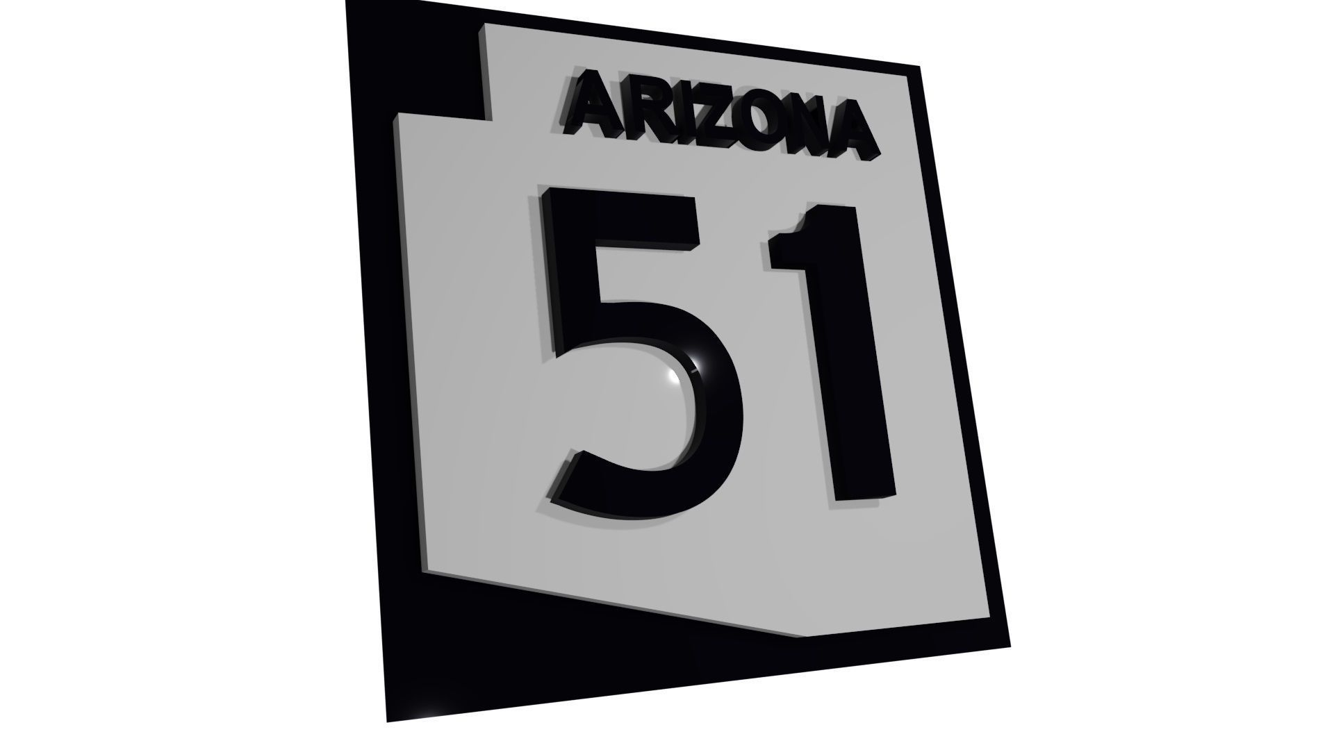 Sign Arizona Highway 51 3D model_2