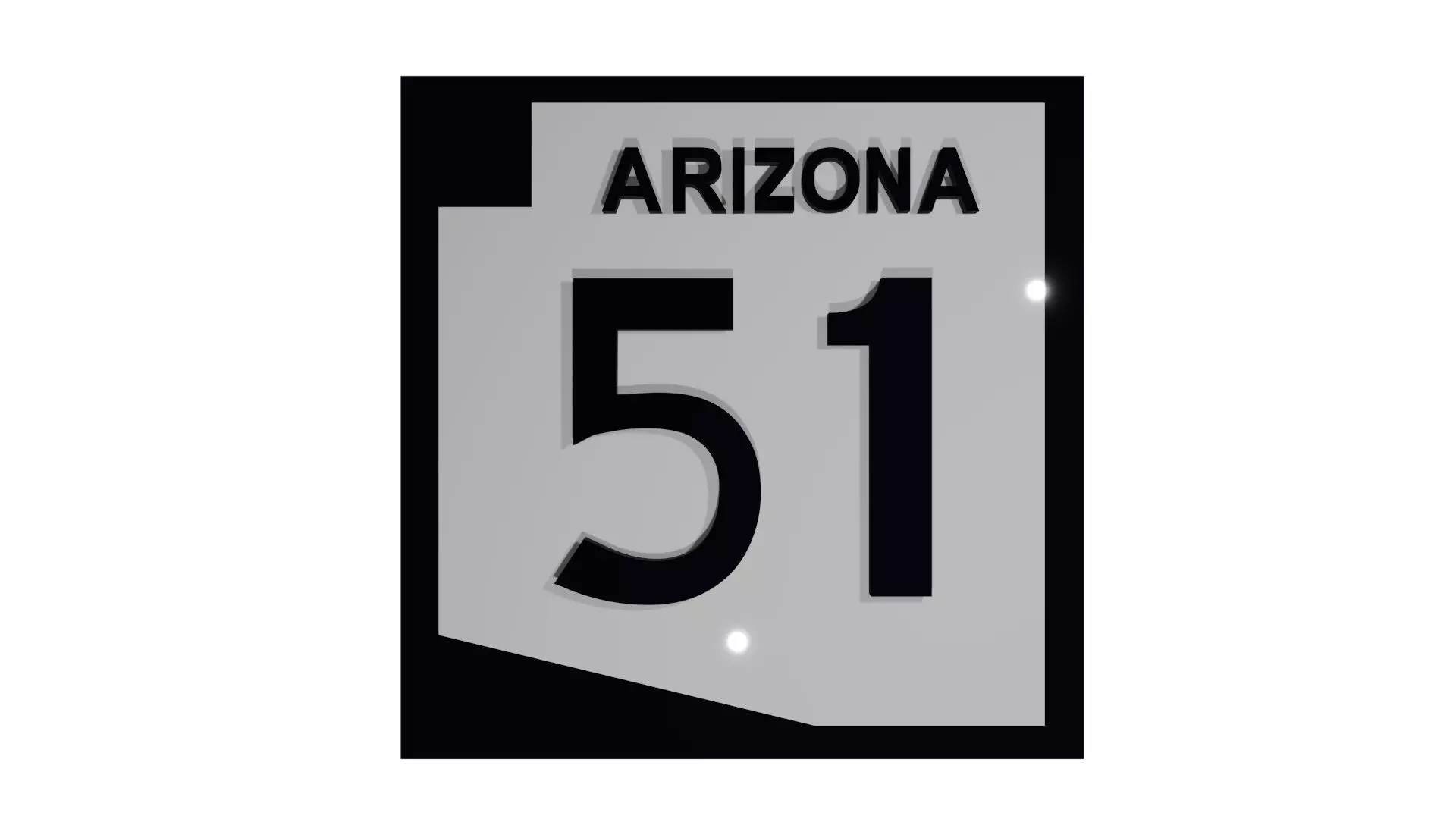 Sign Arizona Highway 51 3D model_0