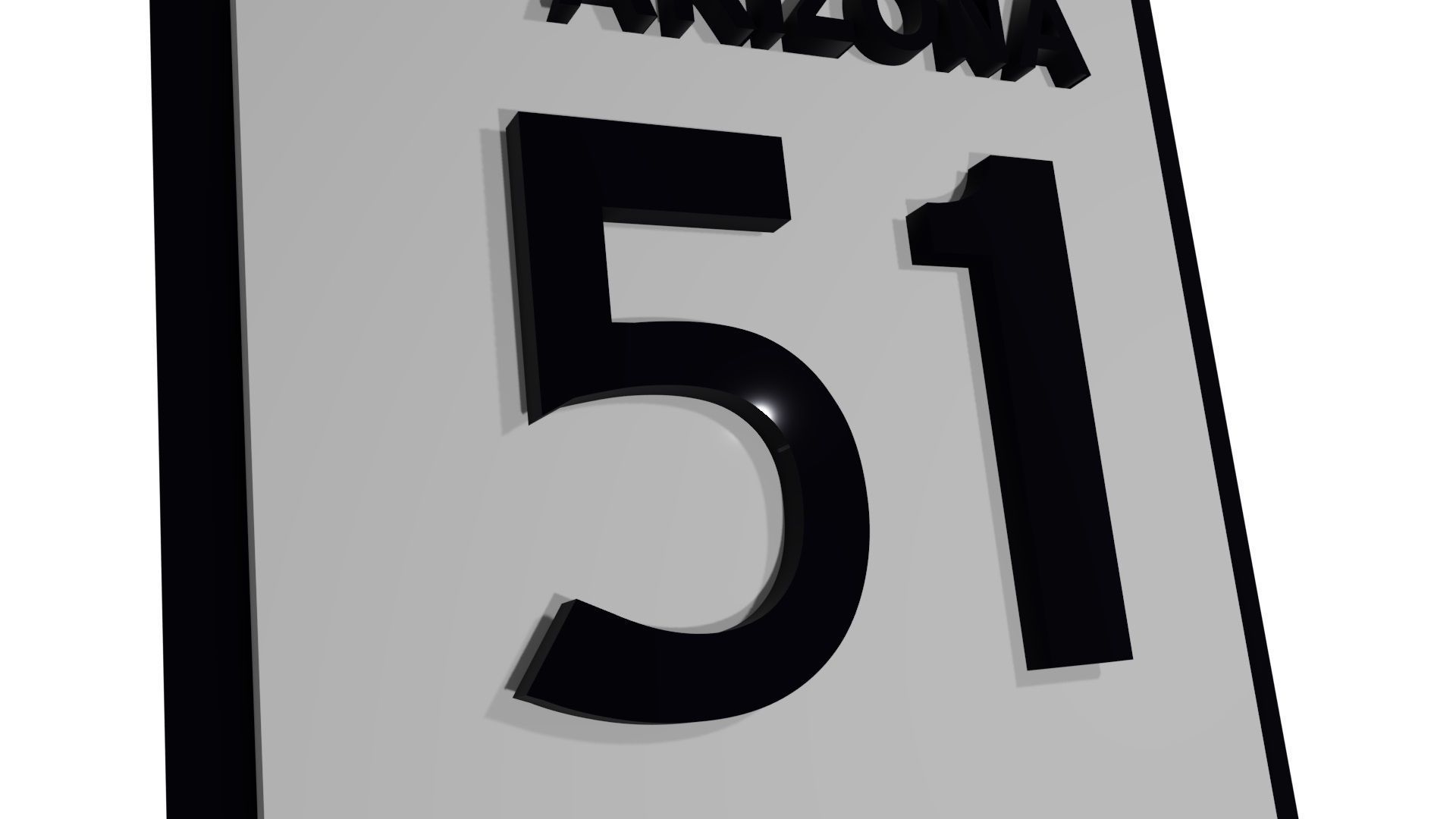 Sign Arizona Highway 51 3D model_3