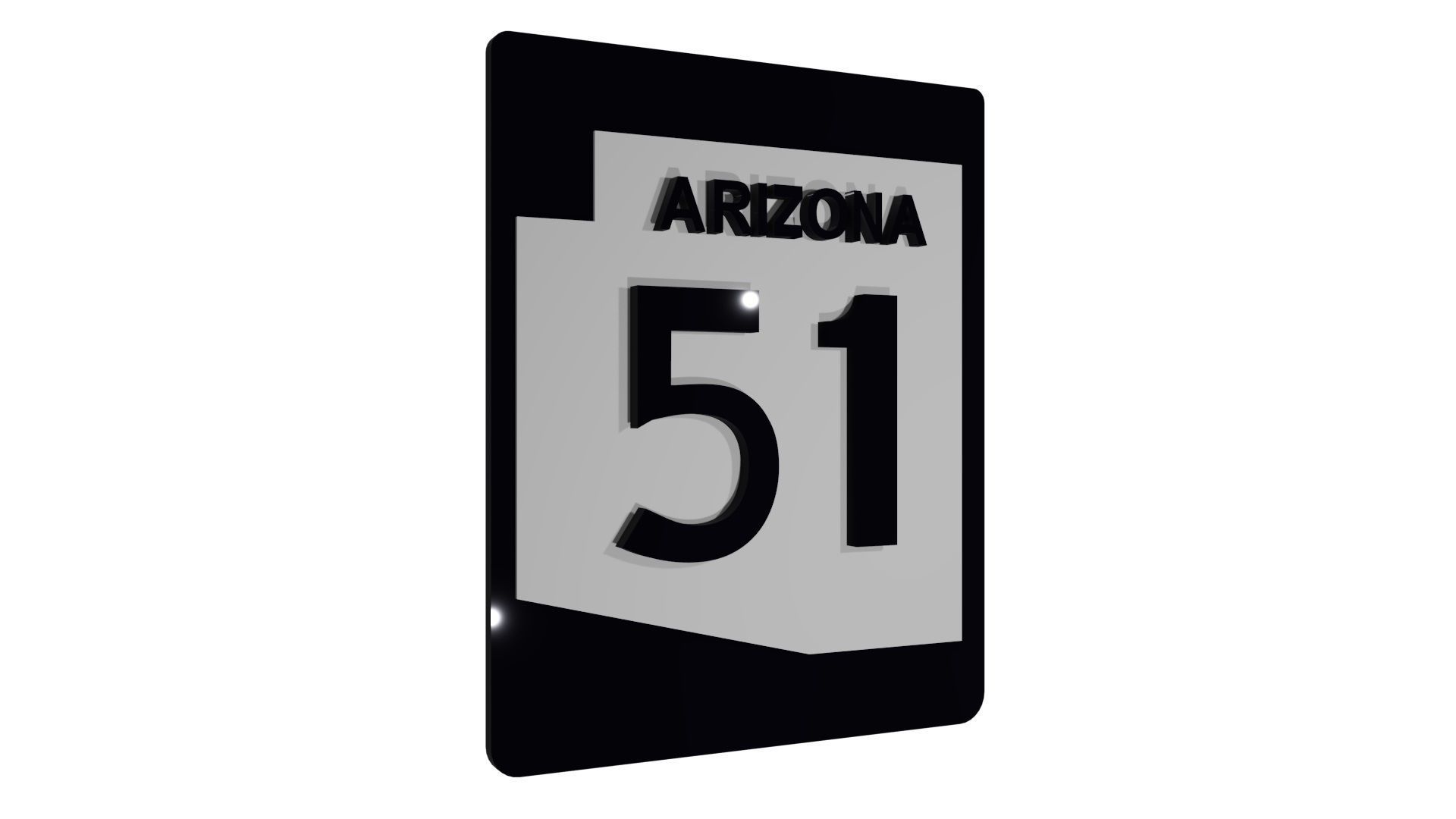 Sign Arizona Highway 51 3D model_1
