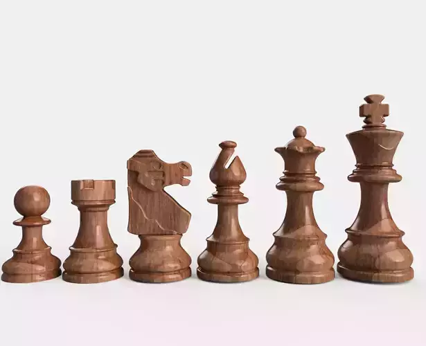Chess set pieces 3D print model