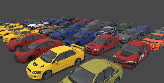 LOW POLY 22 SEDAN PACK Low-poly 3D model