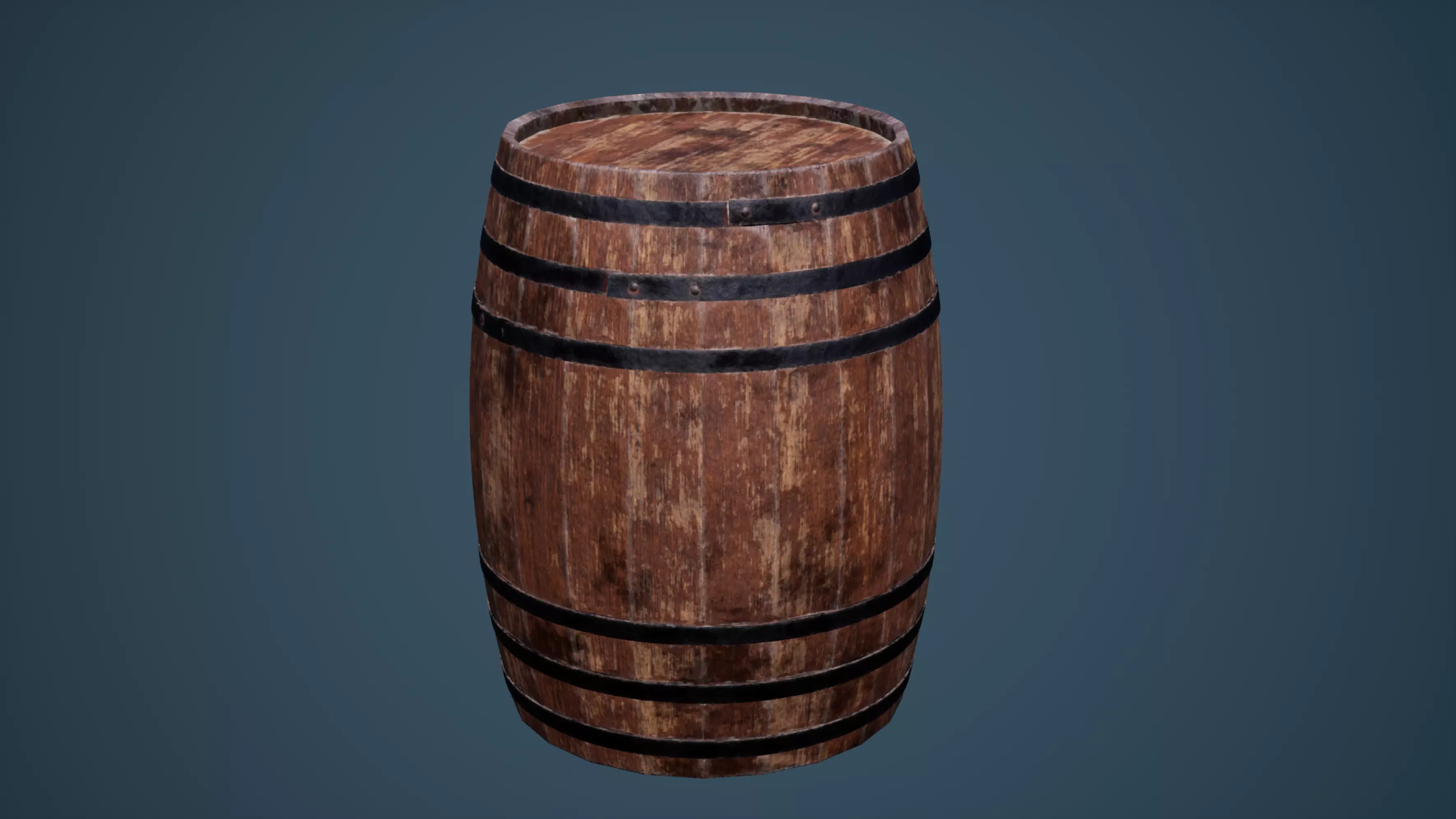 Barrel wooden Low-poly 3D model_0