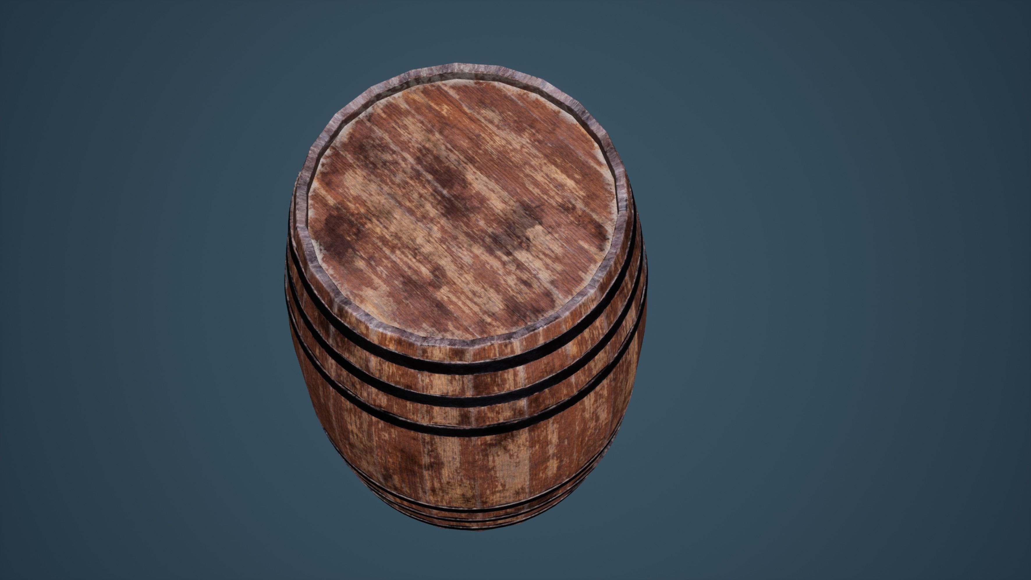 Barrel wooden Low-poly 3D model_2