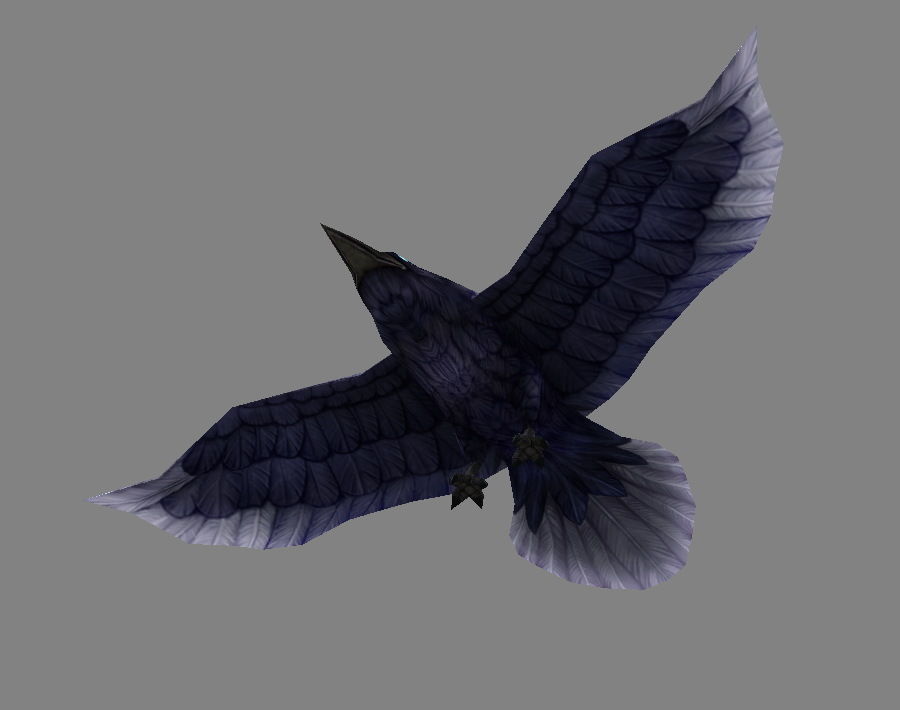 Cartoon Crow - Raven - Black Bird Monster Low-poly 3D model_3