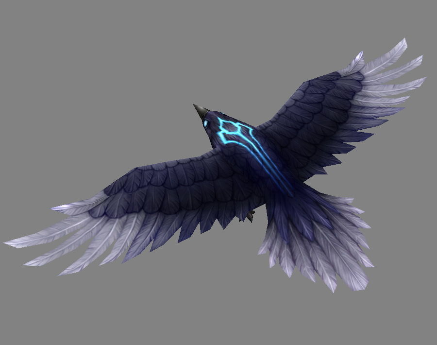 Cartoon Crow - Raven - Black Bird Monster Low-poly 3D model_2