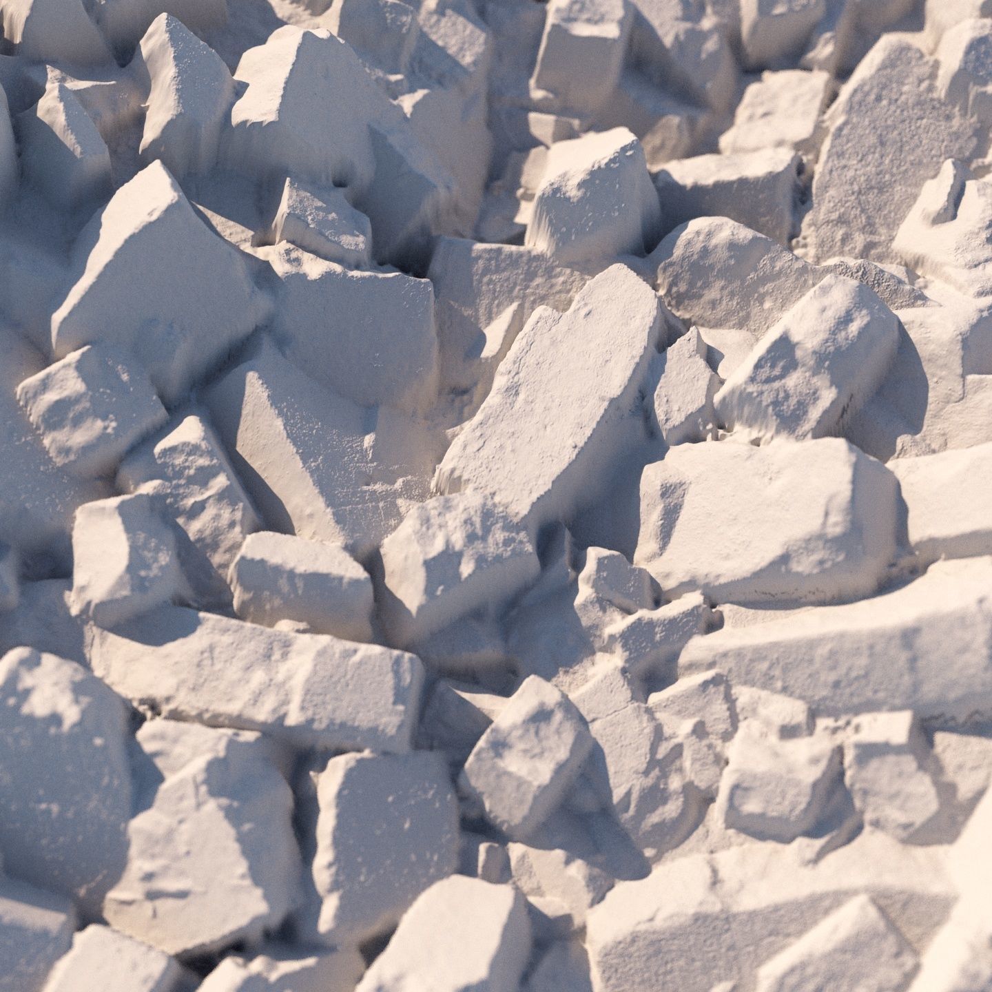 Broken bricks material 01 Low-poly 3D model_7
