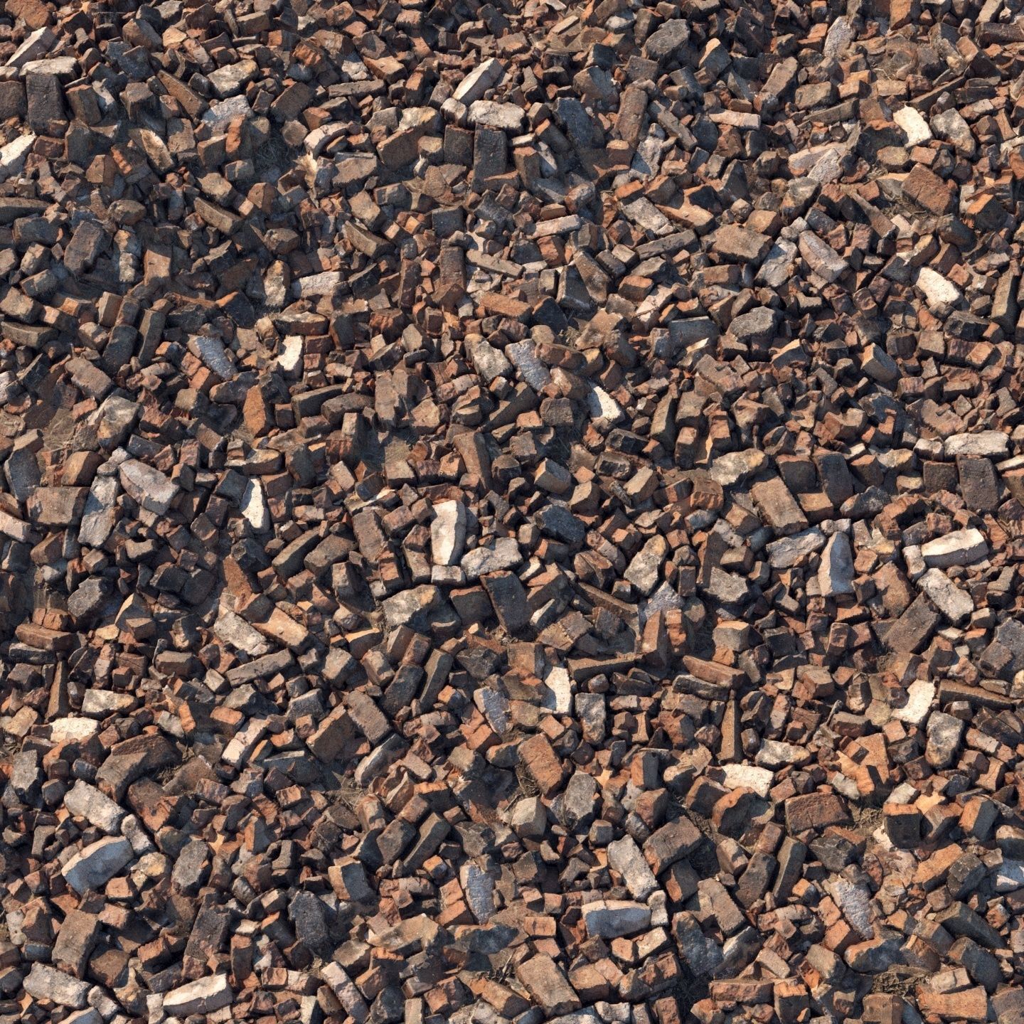 Broken bricks material 01 Low-poly 3D model_4