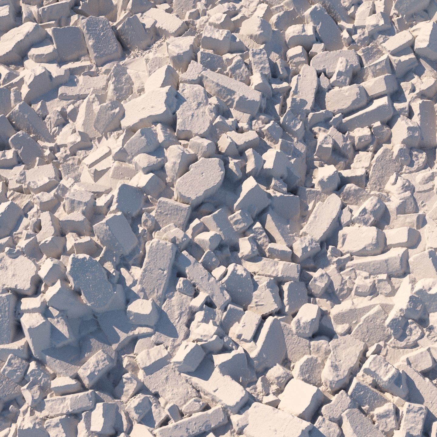 Broken bricks material 01 Low-poly 3D model_8