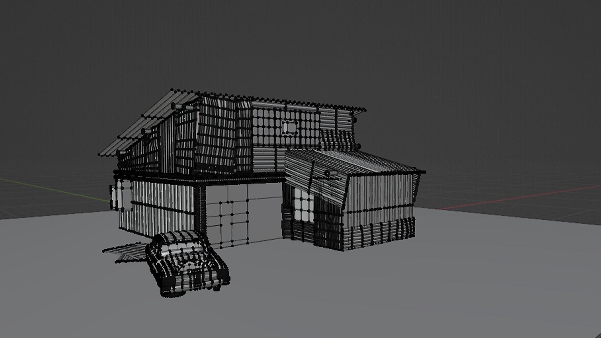 shanty garage decayed Low-poly 3D model_5