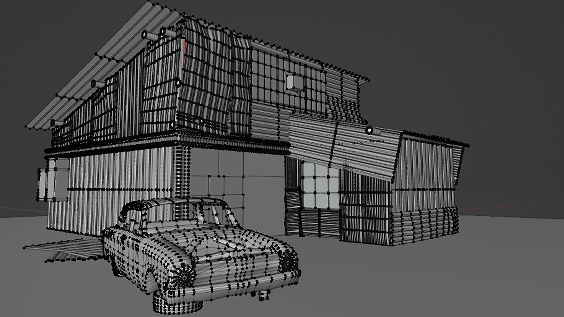 shanty garage decayed Low-poly 3D model_6