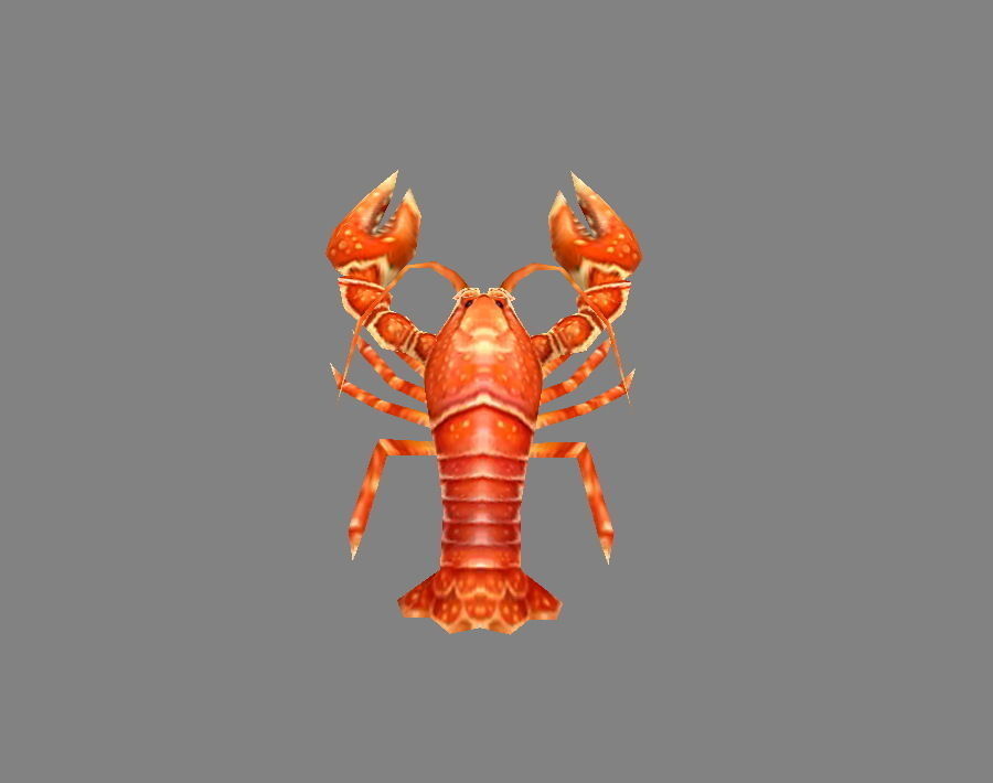 Cartoon Lobster - Sea Shrimp - Crab Low-poly 3D model_1