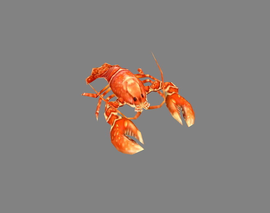 Cartoon Lobster - Sea Shrimp - Crab Low-poly 3D model_2
