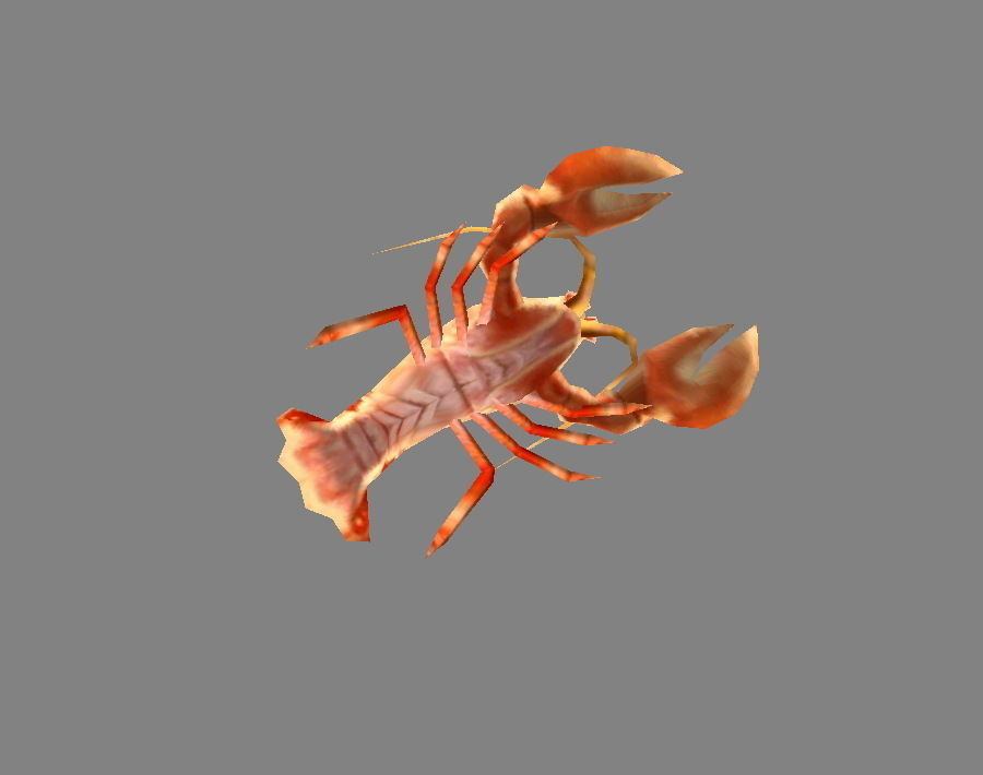 Cartoon Lobster - Sea Shrimp - Crab Low-poly 3D model_3