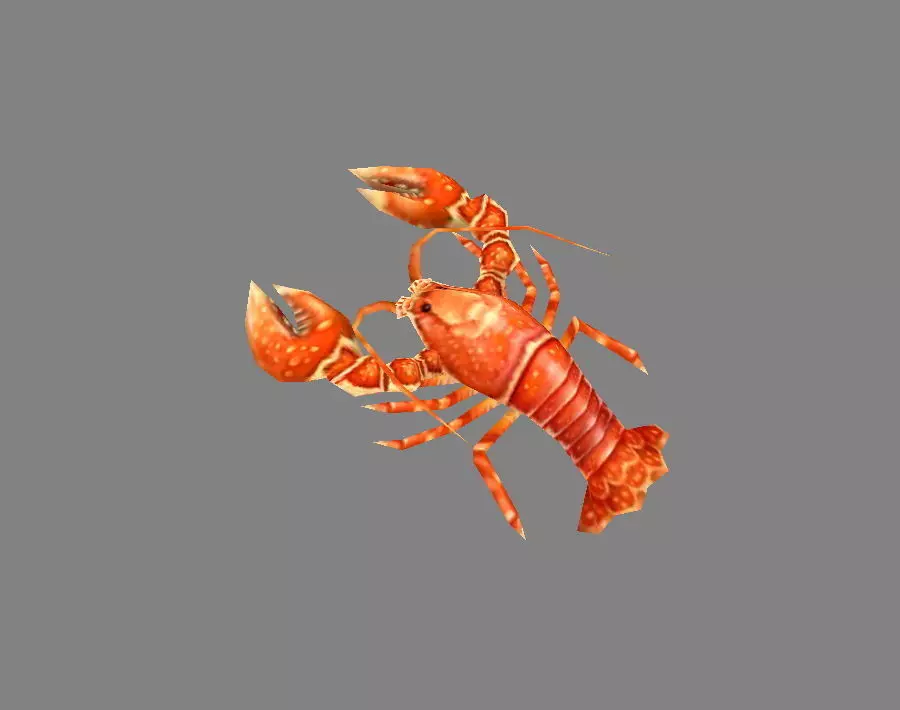 Cartoon Lobster - Sea Shrimp - Crab Low-poly 3D model_0